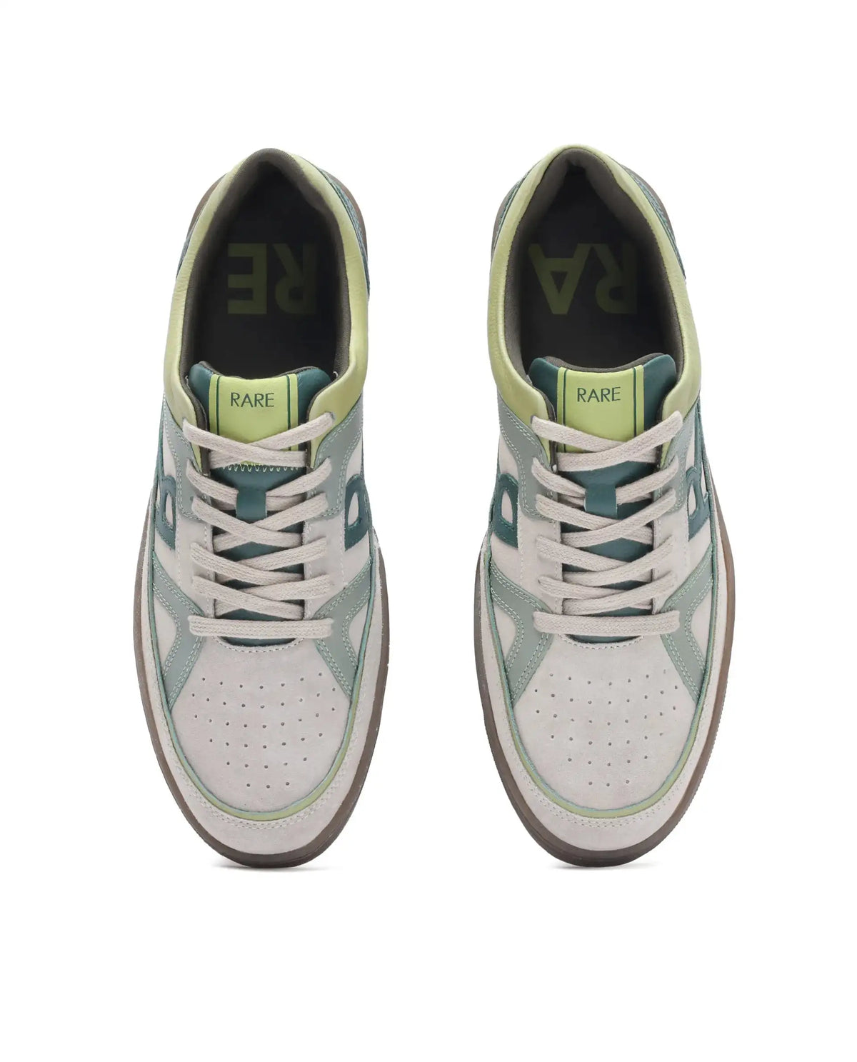 Rare Rabbit Men's Vale Green Leather Lace-Up Closure Sneaker