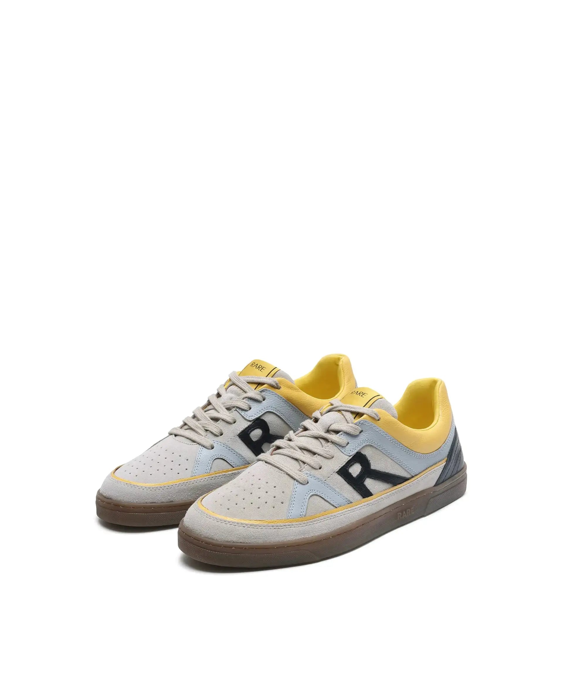 Rare Rabbit Men's Vale Grey Leather Lace-Up Closure Sneaker