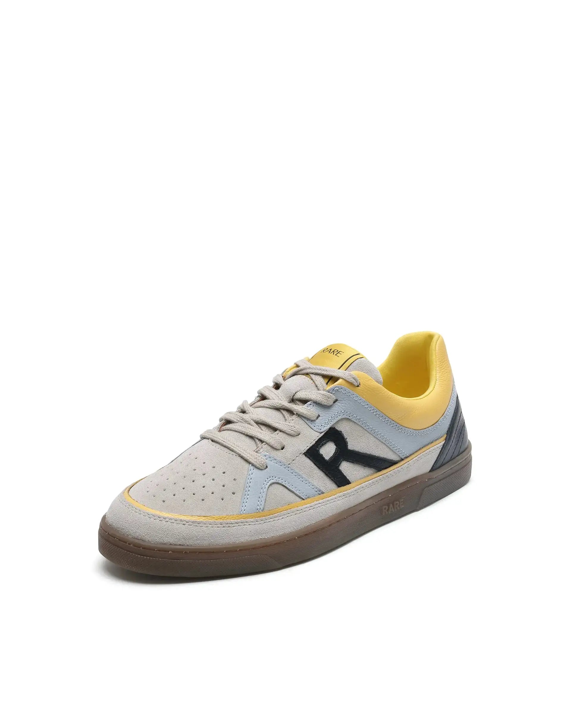 Rare Rabbit Men's Vale Grey Leather Lace-Up Closure Sneaker