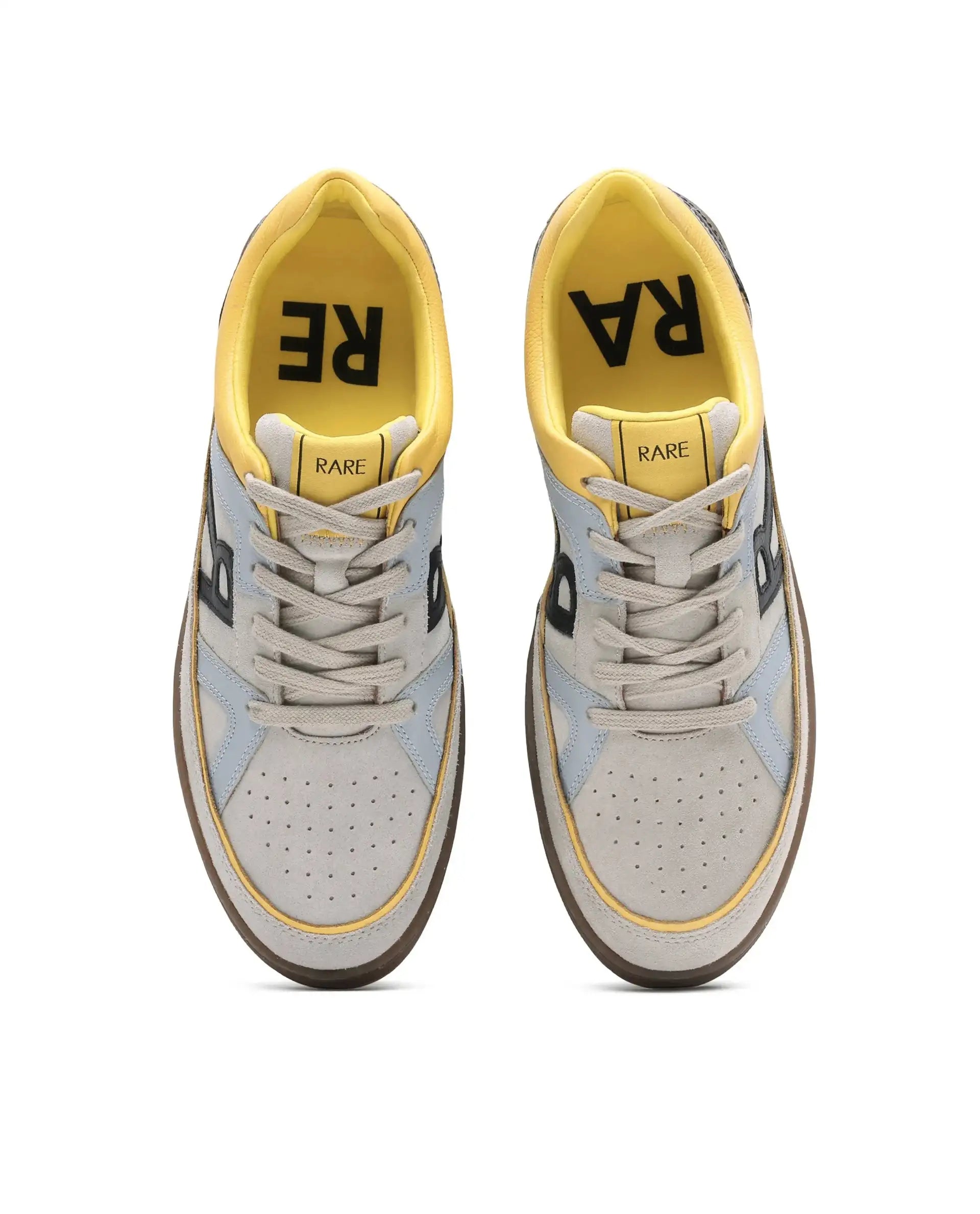 Rare Rabbit Men's Vale Grey Leather Lace-Up Closure Sneaker