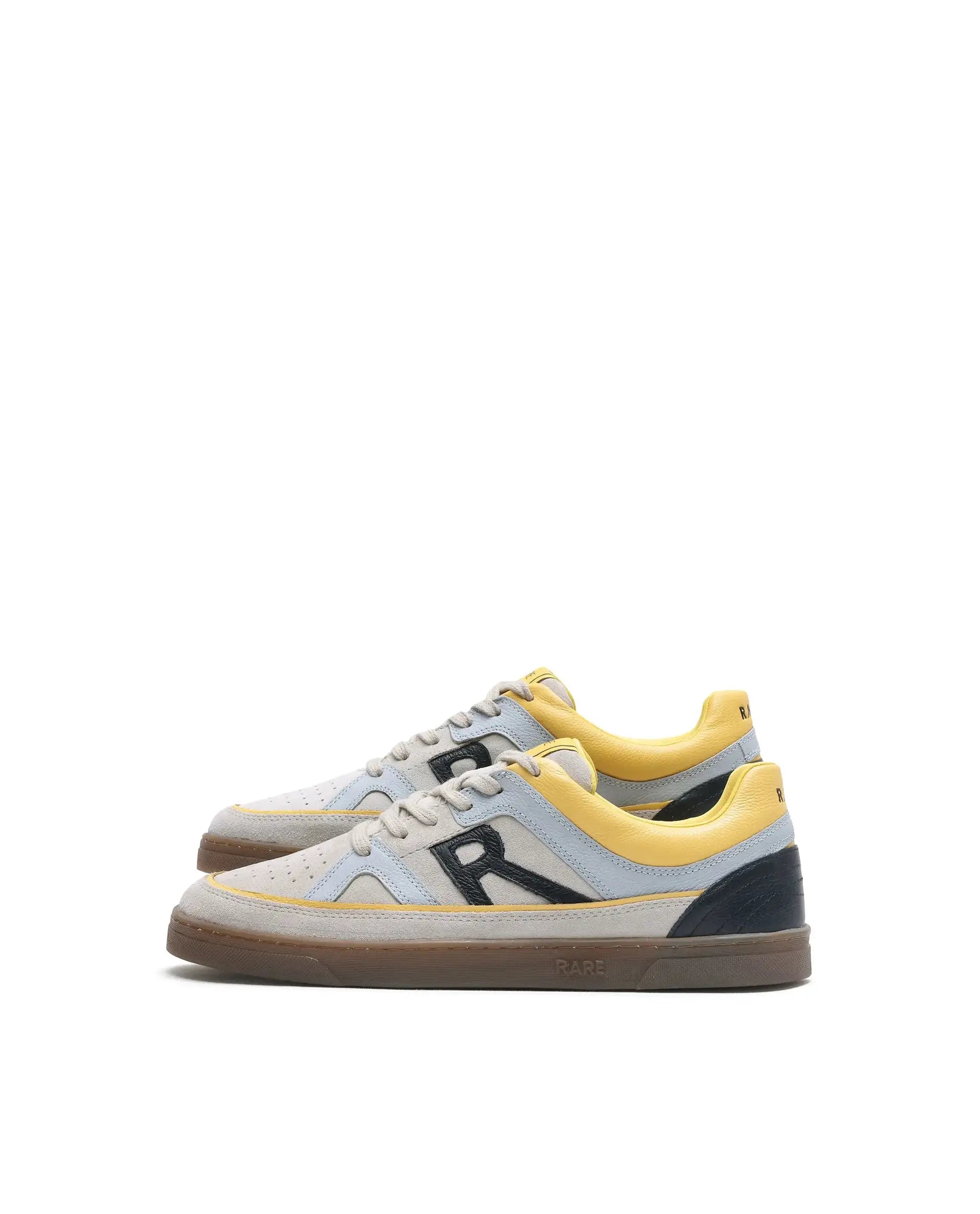 Rare Rabbit Men's Vale Grey Leather Lace-Up Closure Sneaker
