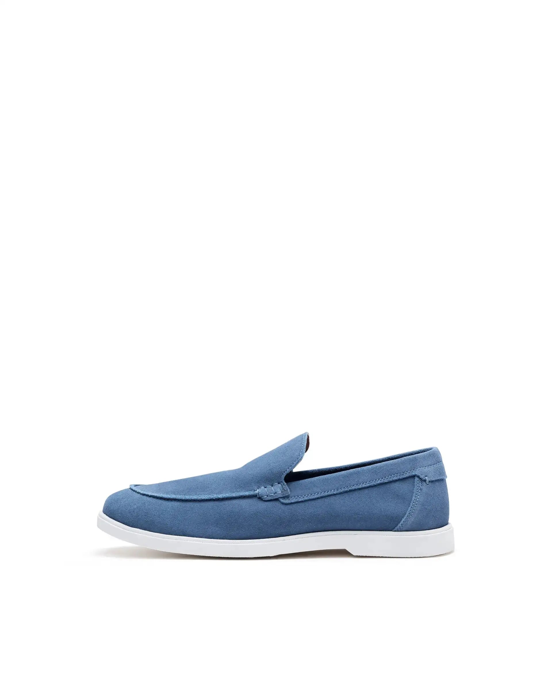 Rare Rabbit Men Velour Aqua Suede Leather Slip-On Closure Loafer