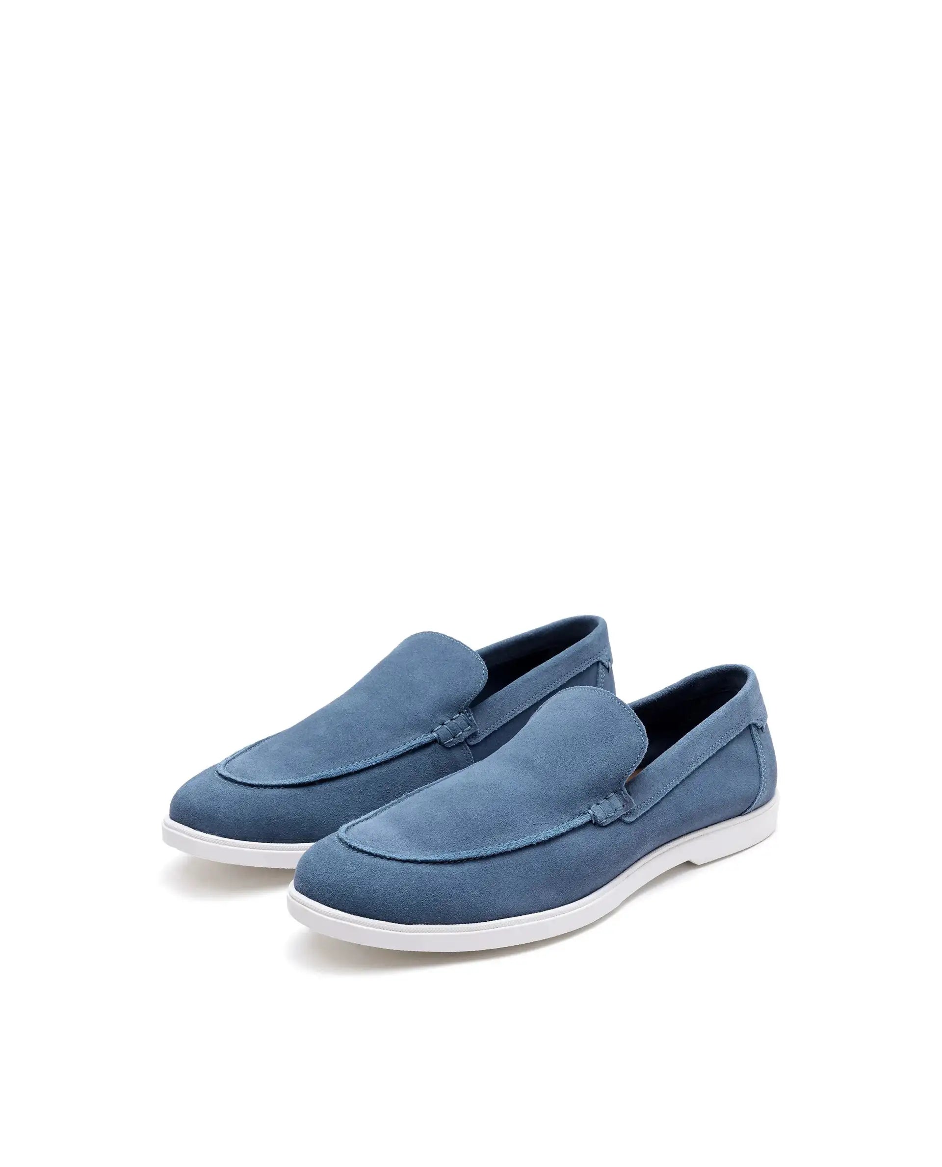 Rare Rabbit Men Velour Aqua Suede Leather Slip-On Closure Loafer