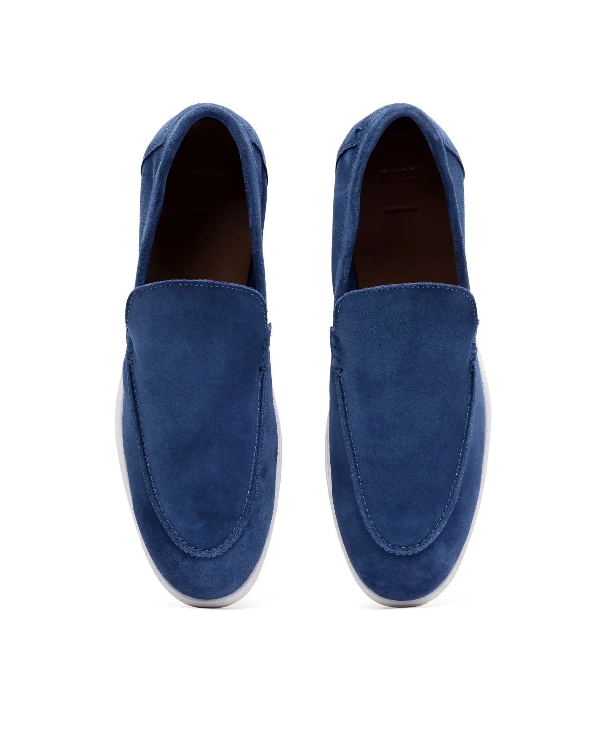 Rare Rabbit Men Velour Cobalt Blue Suede Leather Slip-On Closure Loafer