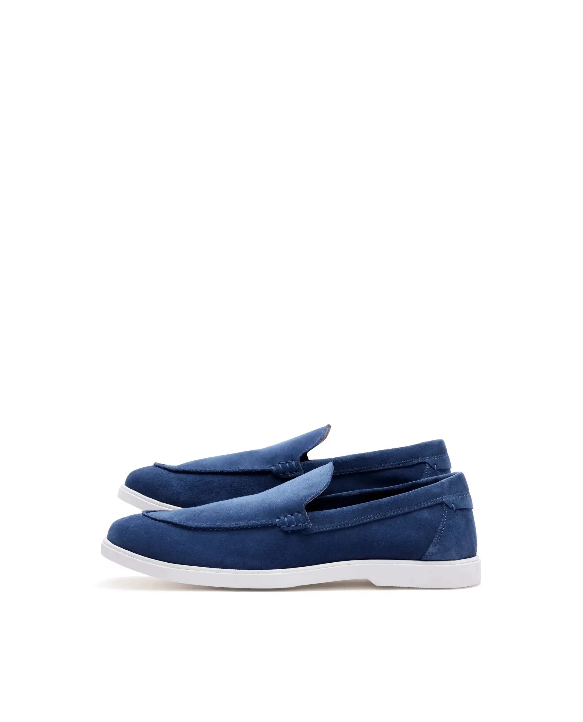Rare Rabbit Men Velour Cobalt Blue Suede Leather Slip-On Closure Loafer