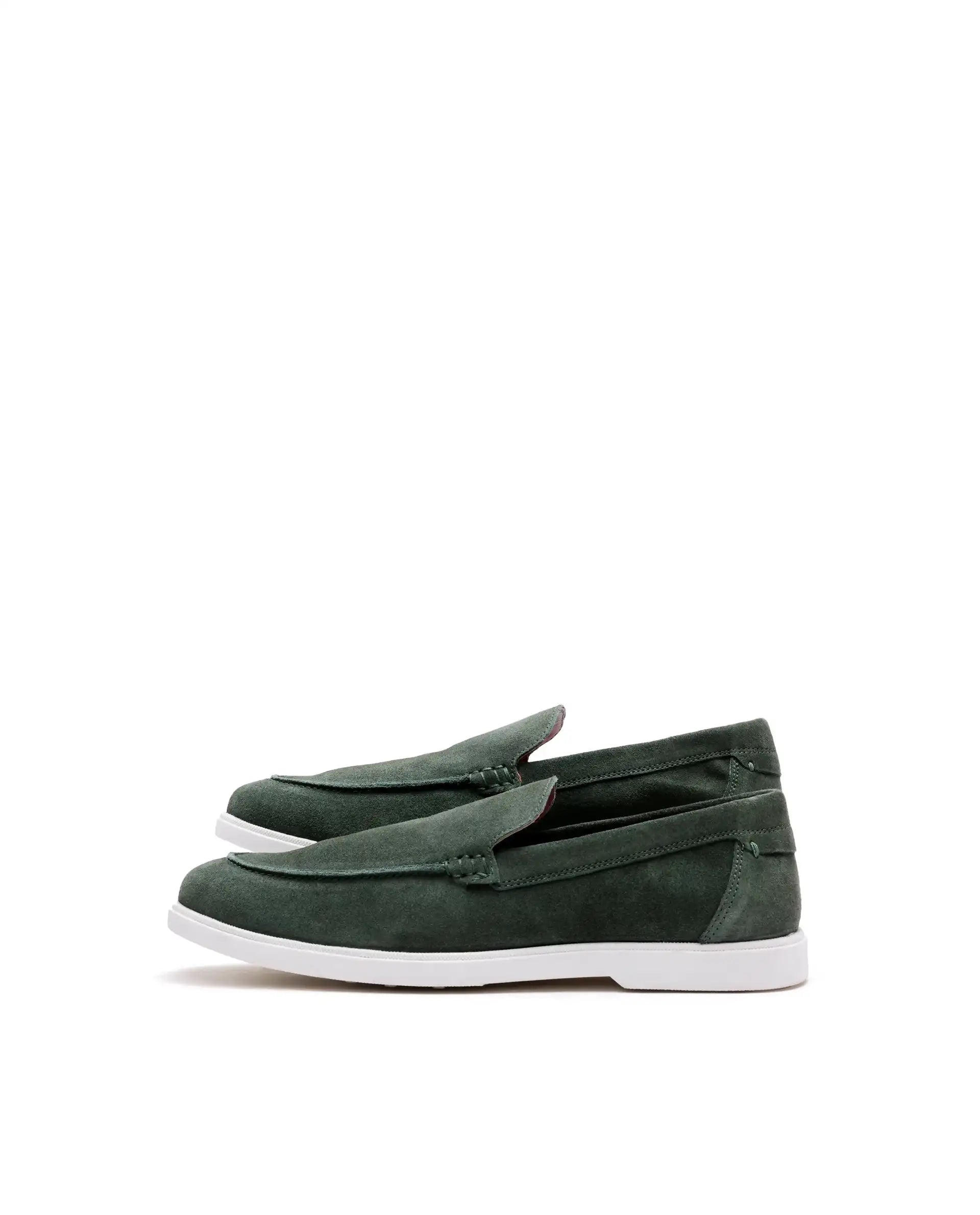 Rare Rabbit Men Velour Sage Green Suede Leather Slip-On Closure Loafer