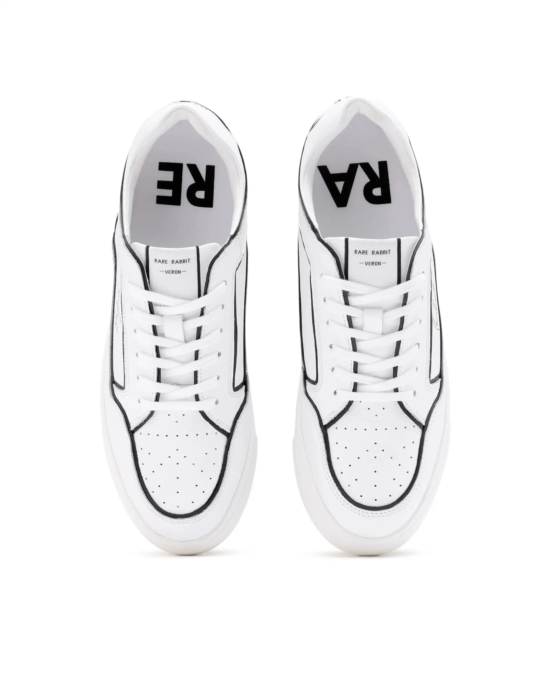 Rare Rabbit Men Veron White Genuine Leather Dual Tone Low-Top Lace-Up Shoes