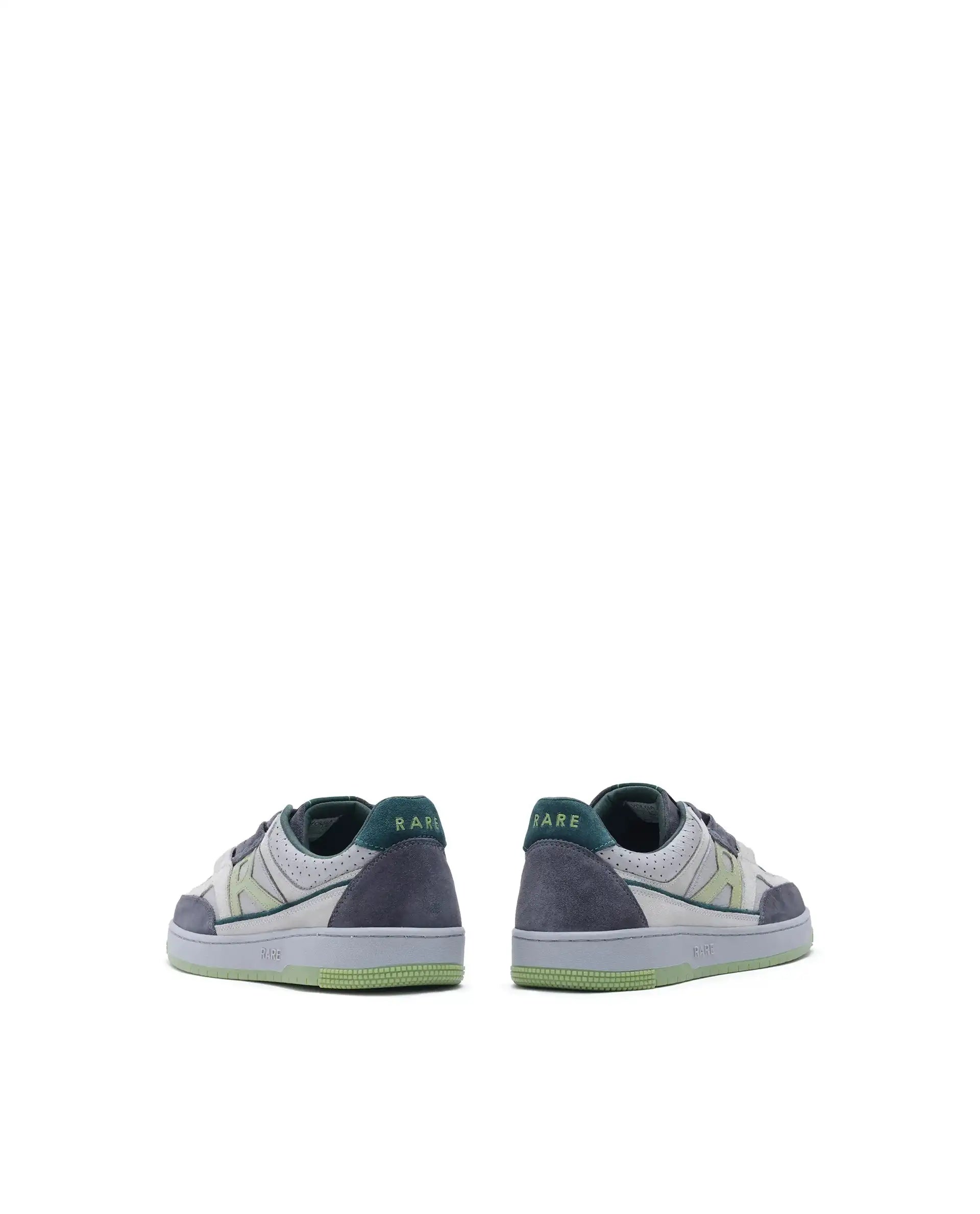 Rare Rabbit Men's Volga Light Green Genuine Leather Fabric Multitoned Low-Top Lace Up Sneaker Shoes