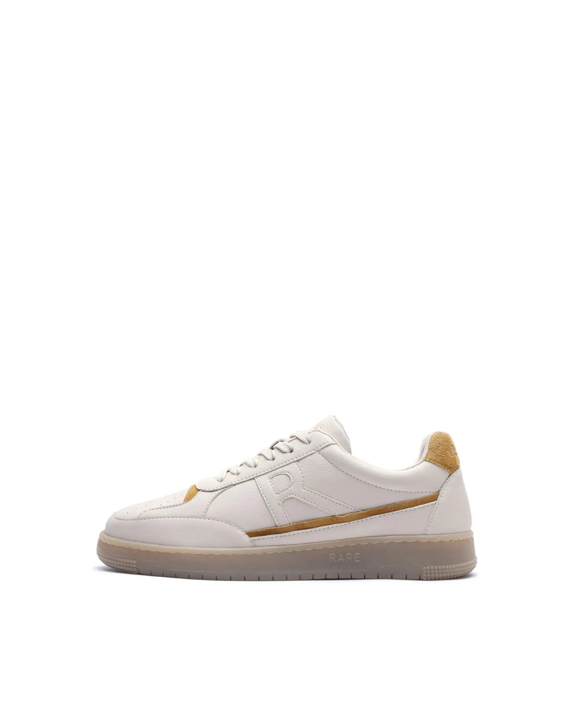 Rare Rabbit Men's Volgo Beige Micro Leather Sneaker