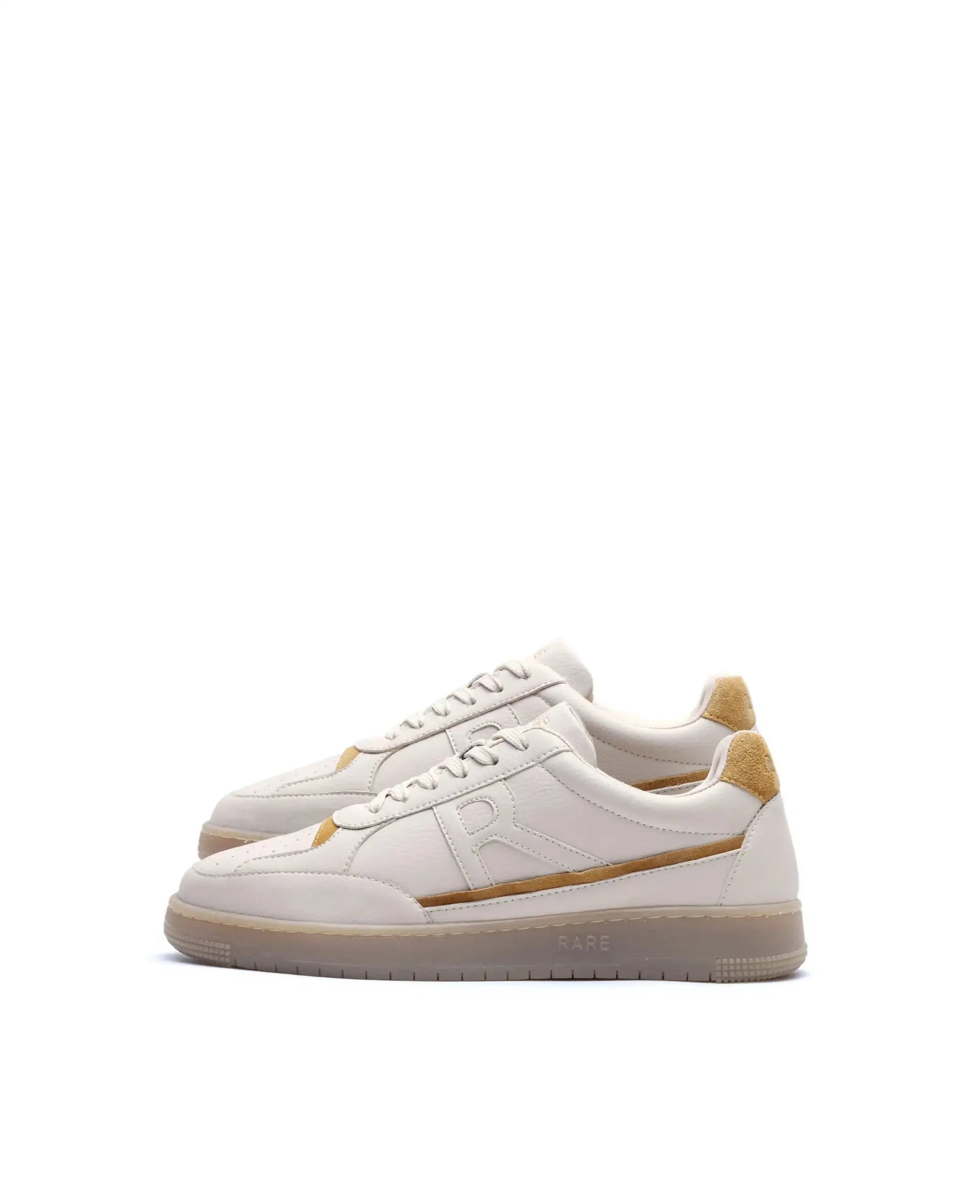 Rare Rabbit Men's Volgo Beige Micro Leather Sneaker