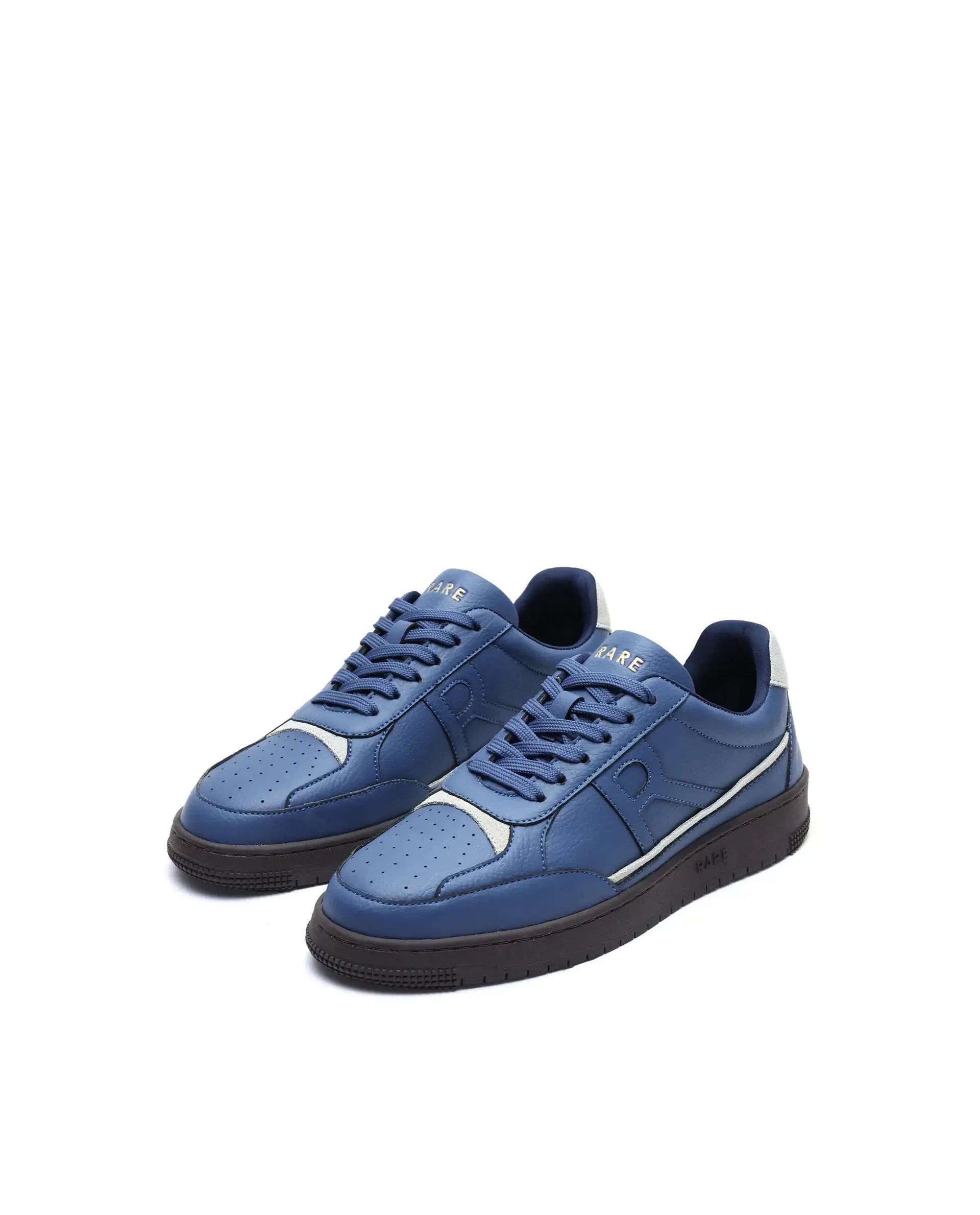 Rare Rabbit Men's Volgo Navy Micro Leather Sneaker