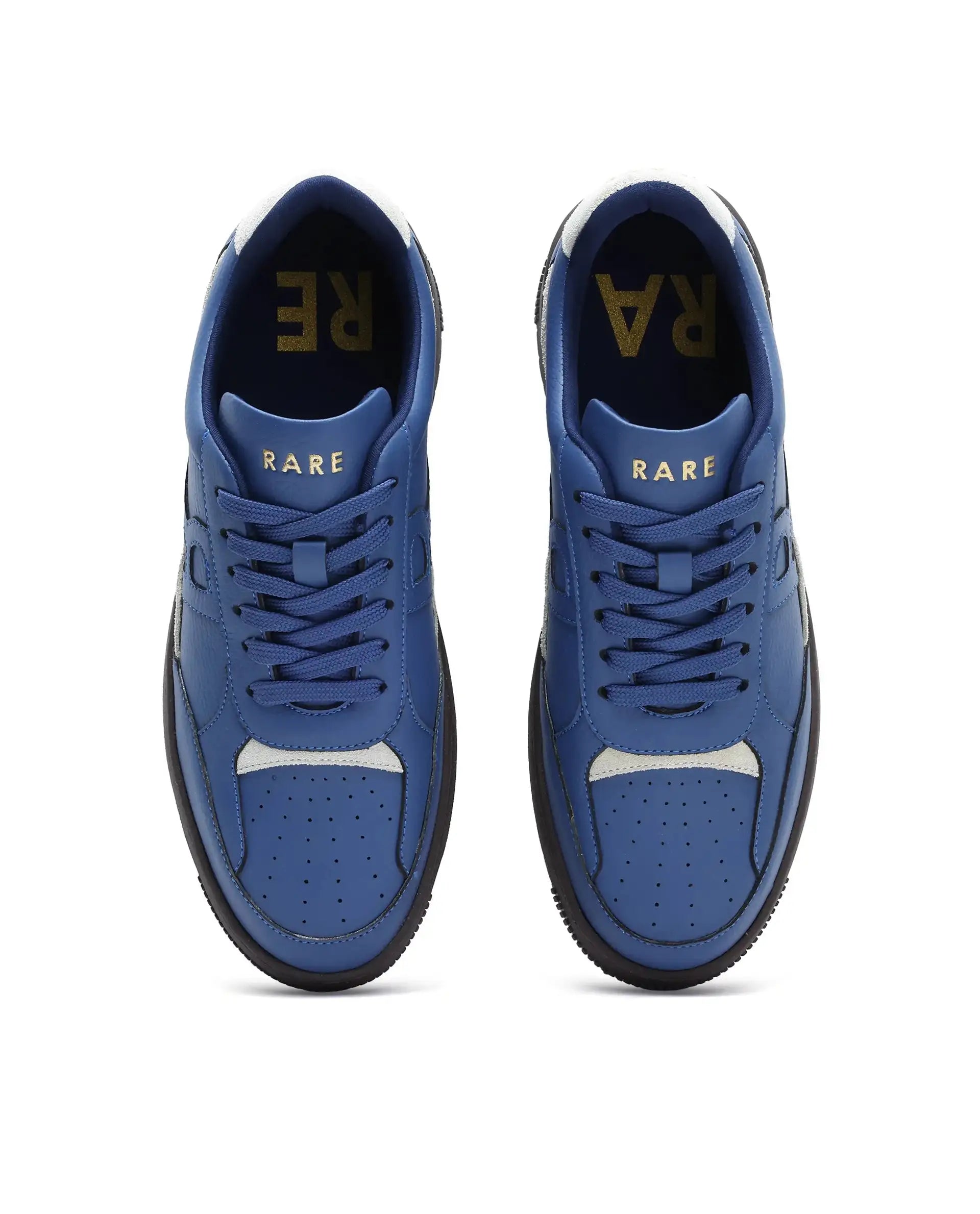 Rare Rabbit Men's Volgo Navy Micro Leather Sneaker