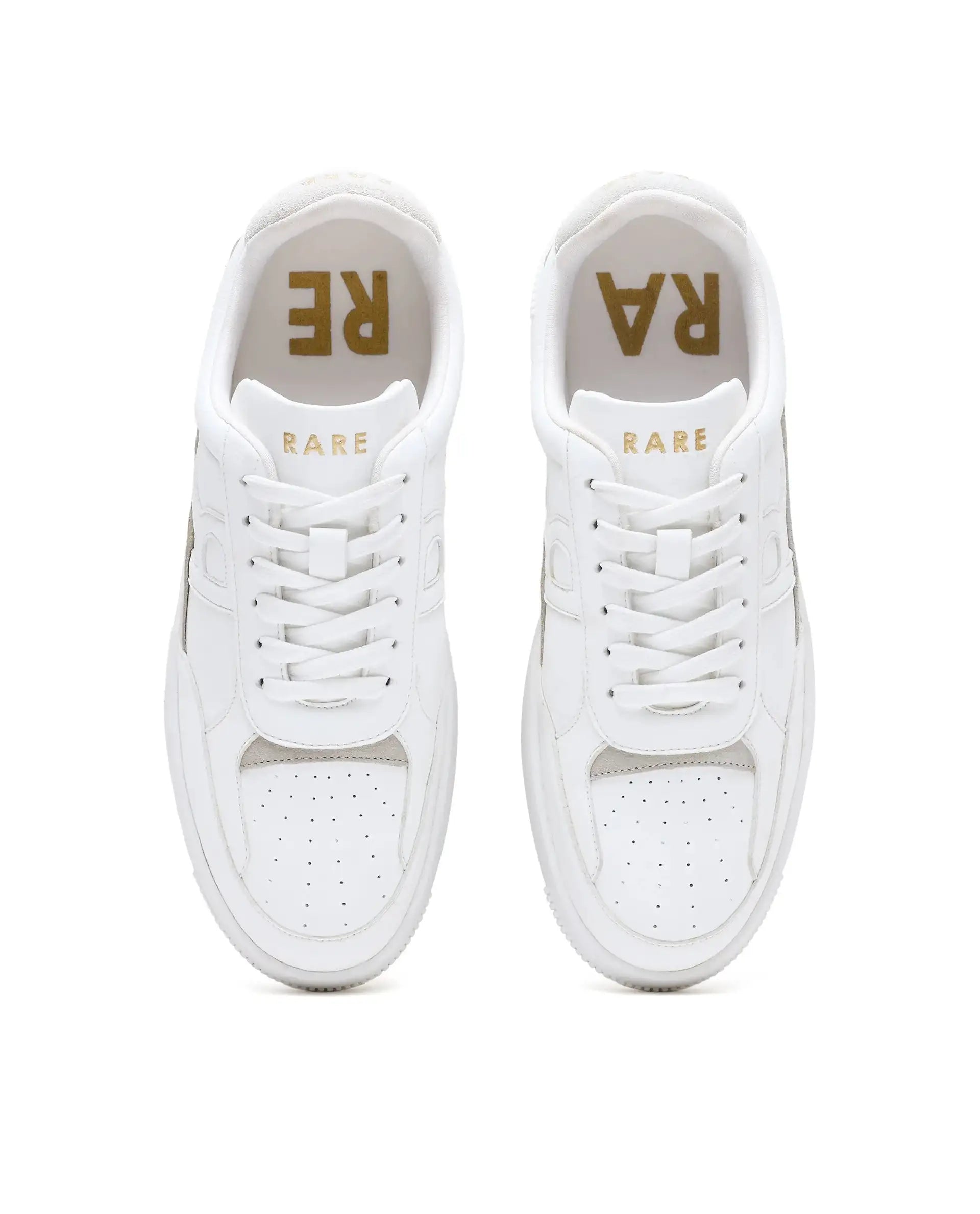 Rare Rabbit Men's Volgo White Micro Leather Sneaker