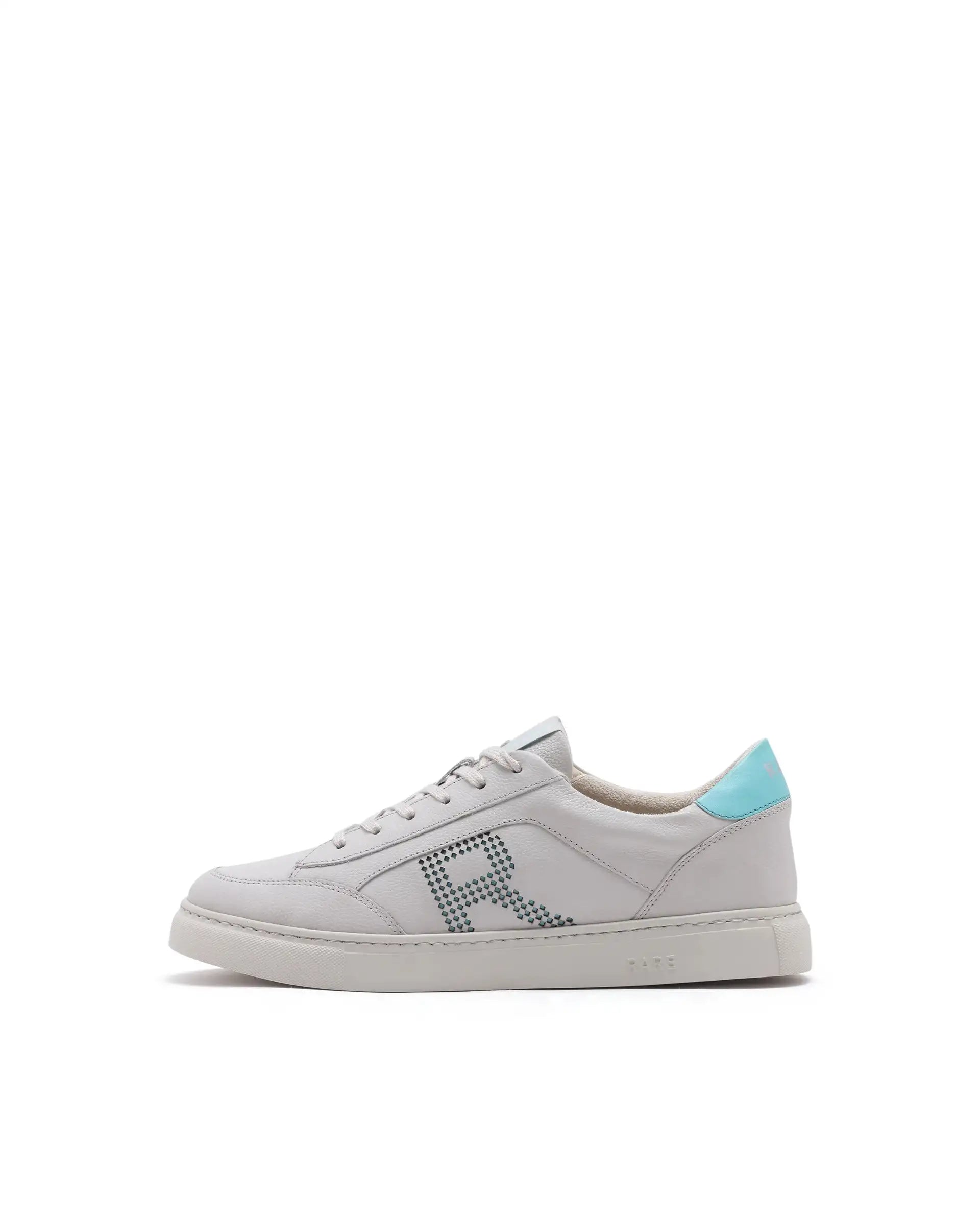 Rare Rabbit Men Vortex Beige Low-Top Genuine Leather Lazer Lace-Up Sneaker Shoes