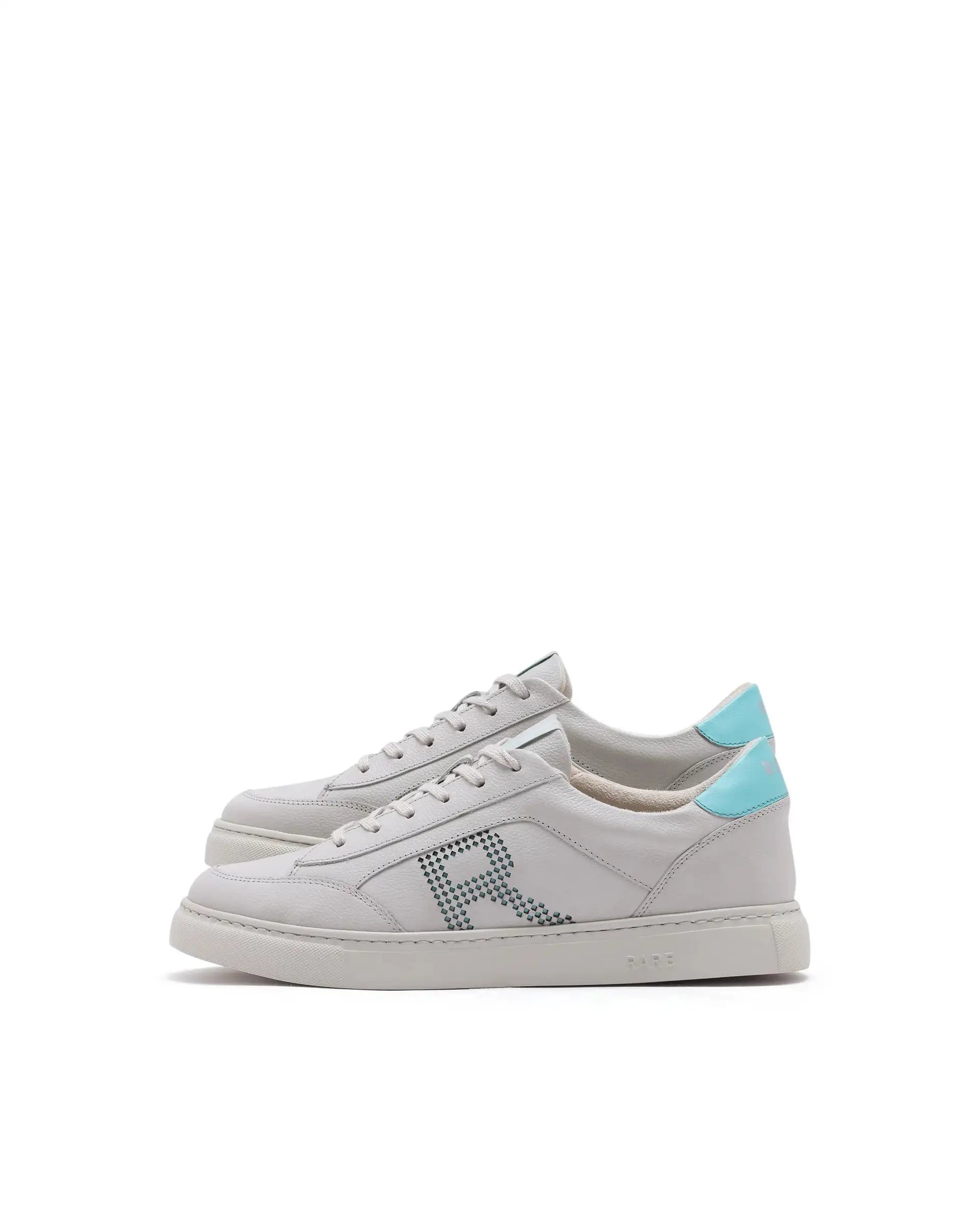 Rare Rabbit Men Vortex Beige Low-Top Genuine Leather Lazer Lace-Up Sneaker Shoes