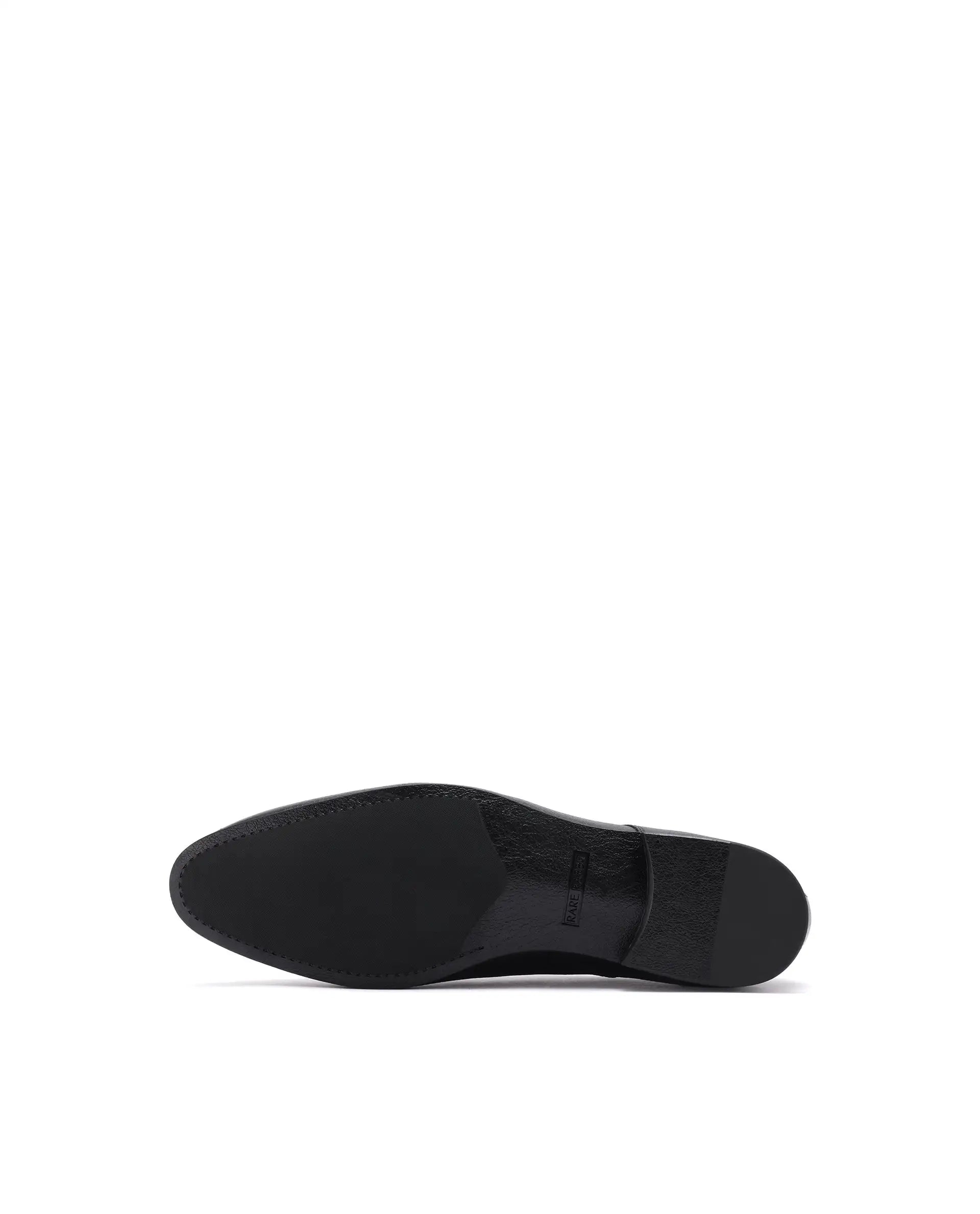 Rare Rabbit Men Wolve Black Milled Leather Derby Style Lace-Up Formal Shoes