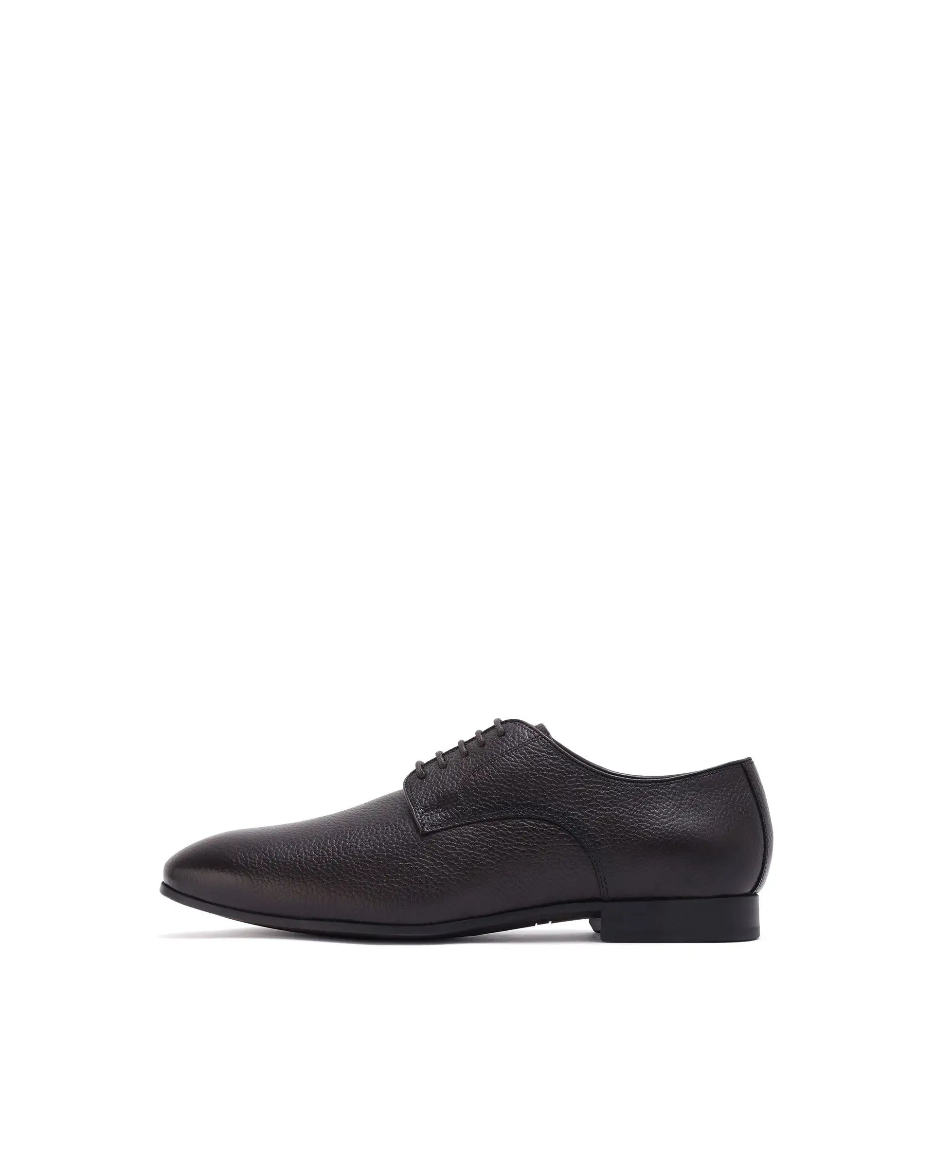 Rare Rabbit Men Wolve Brown Milled Leather Derby Style Lace-Up Formal Shoes