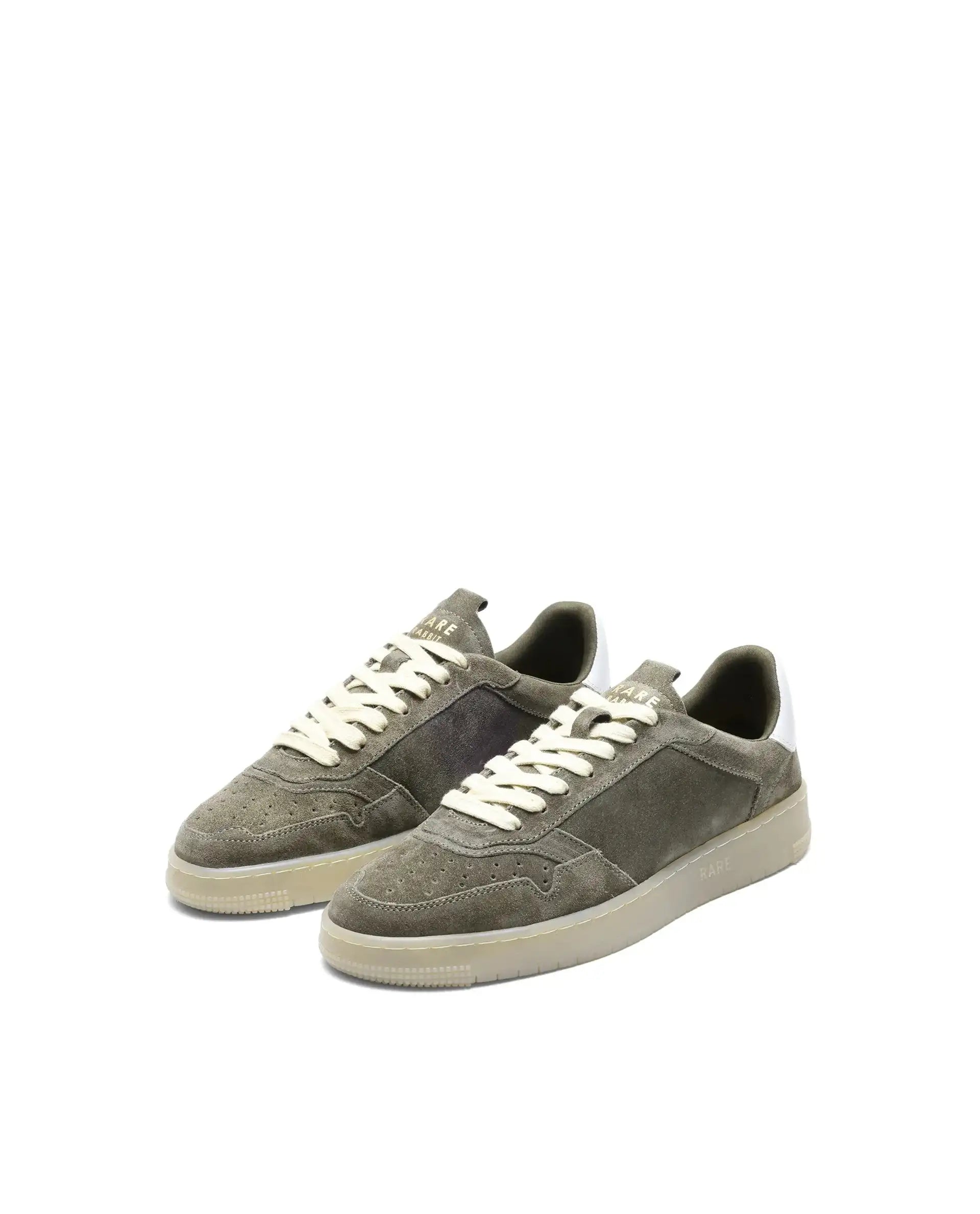 Rare Rabbit Men's Woolton-2 Olive Leather Lace-Up Closure Sneaker