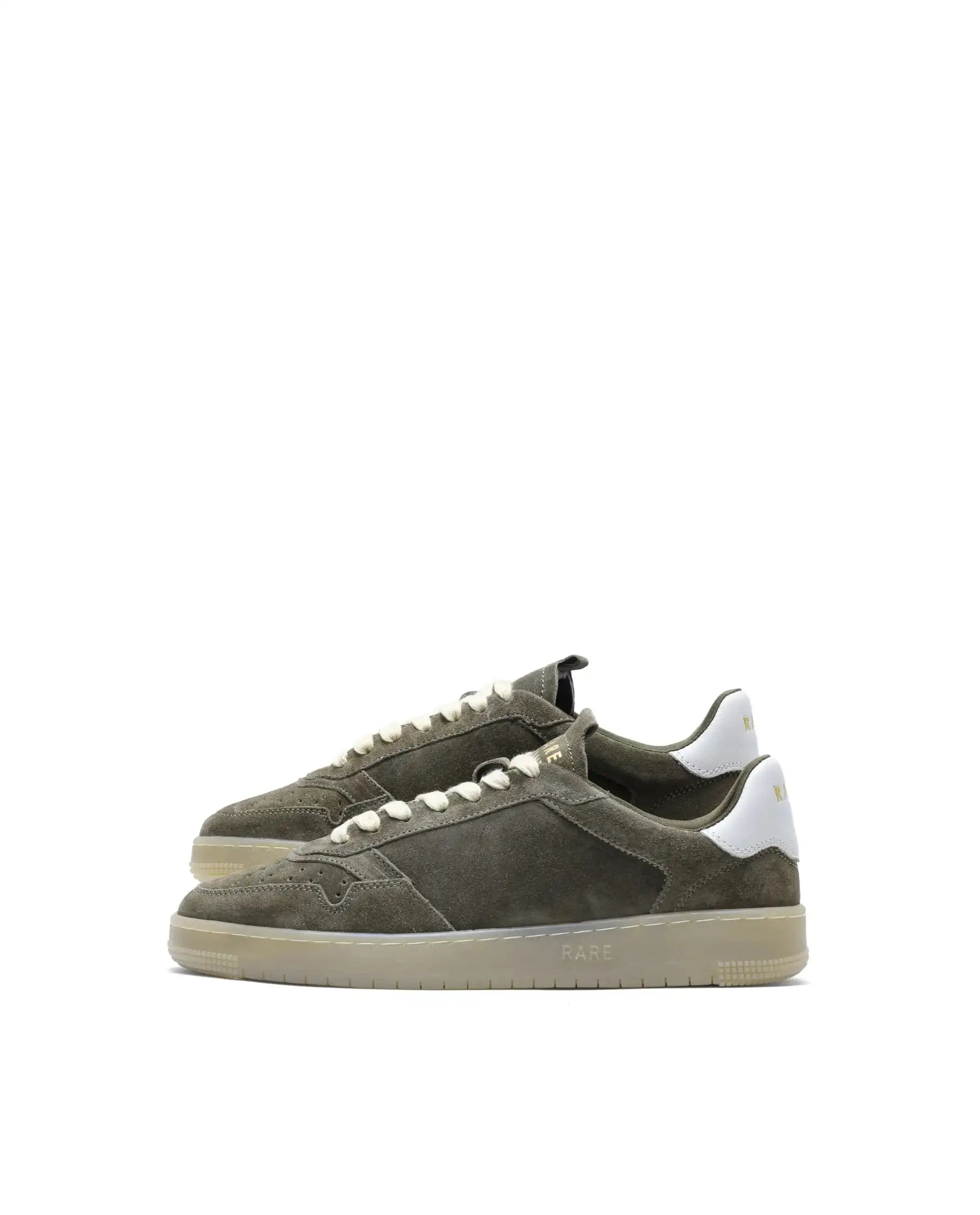 Rare Rabbit Men's Woolton-2 Olive Leather Lace-Up Closure Sneaker