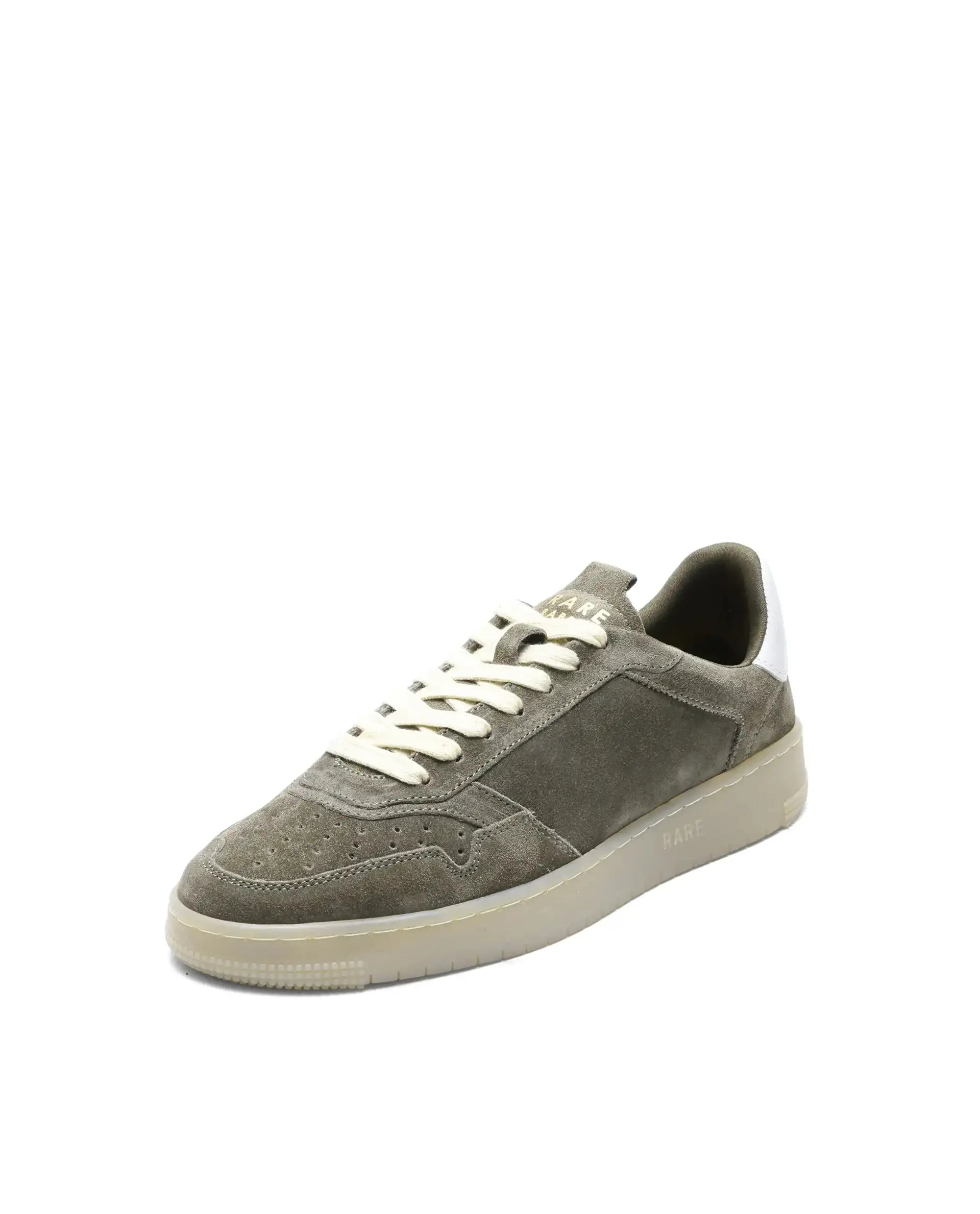 Rare Rabbit Men's Woolton-2 Olive Leather Lace-Up Closure Sneaker