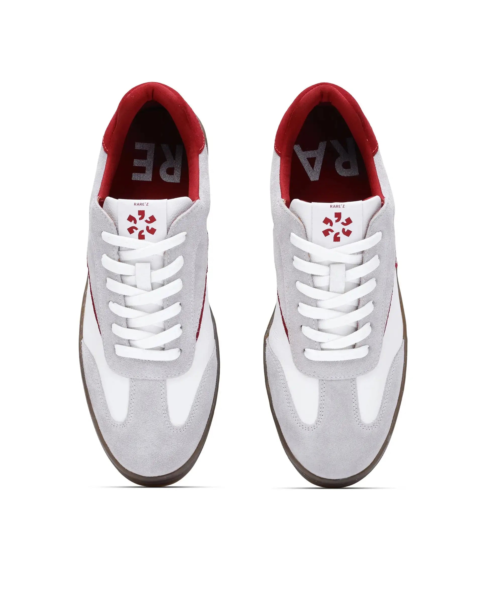 Rare Rabbit Men's Zoop Maroon Leather Lace-Up Closure Sneaker