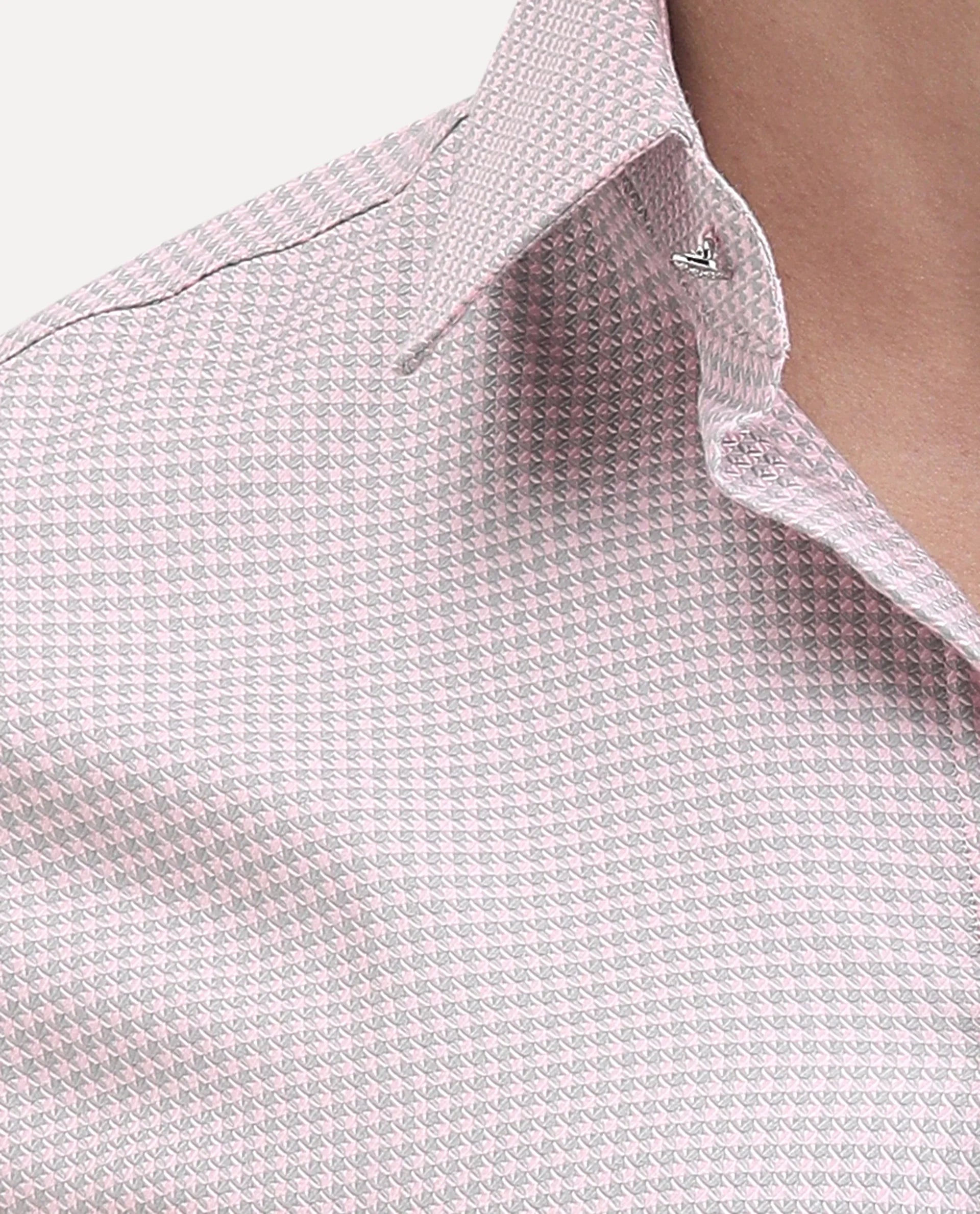 Rare Rabbit Men's Tucky Light Pink Cotton Striped Print Regular Fit Full Sleeve Collared Shirt