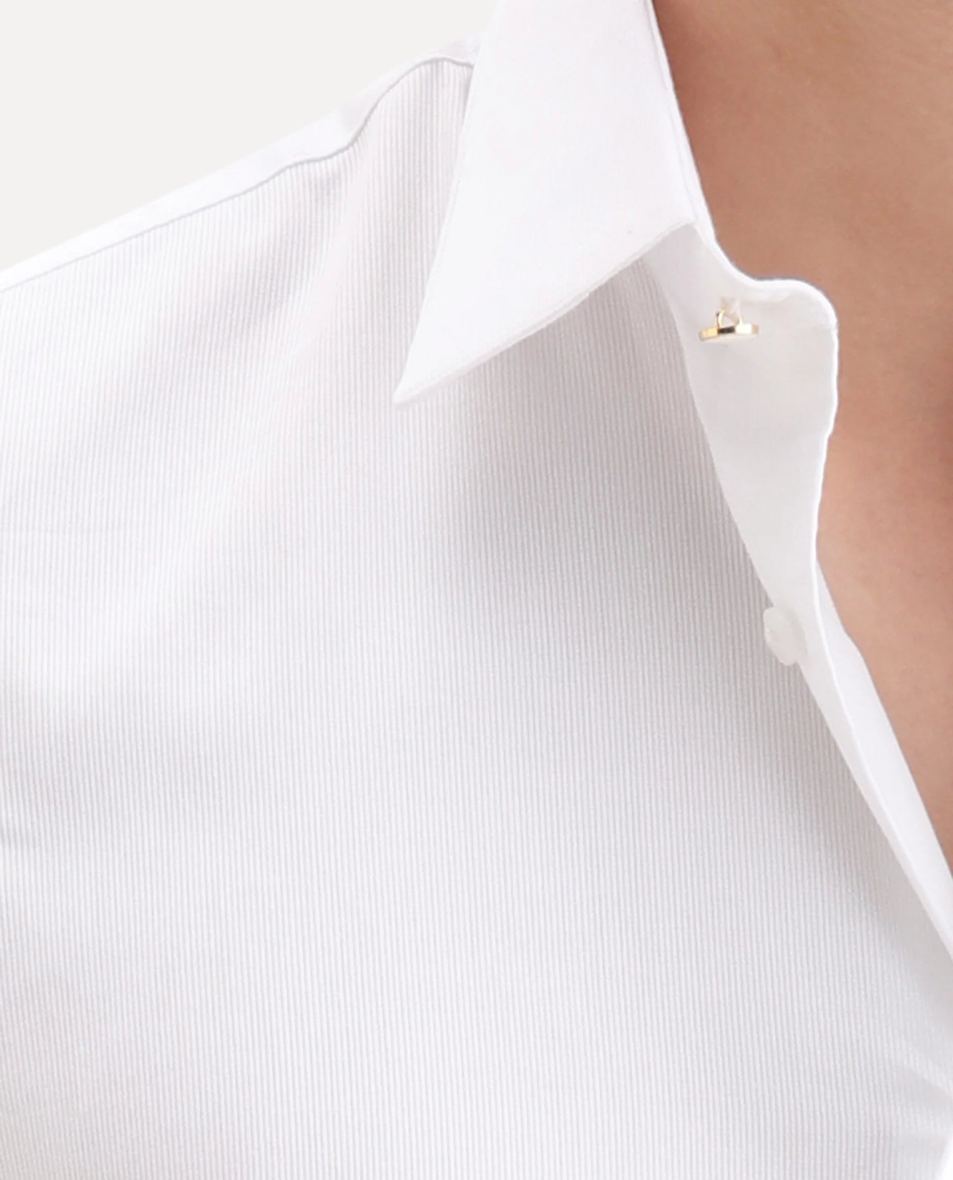 Rare Rabbit Men's Rocco White Cotton Plain Regular Fit Full Sleeve Collared Shirt