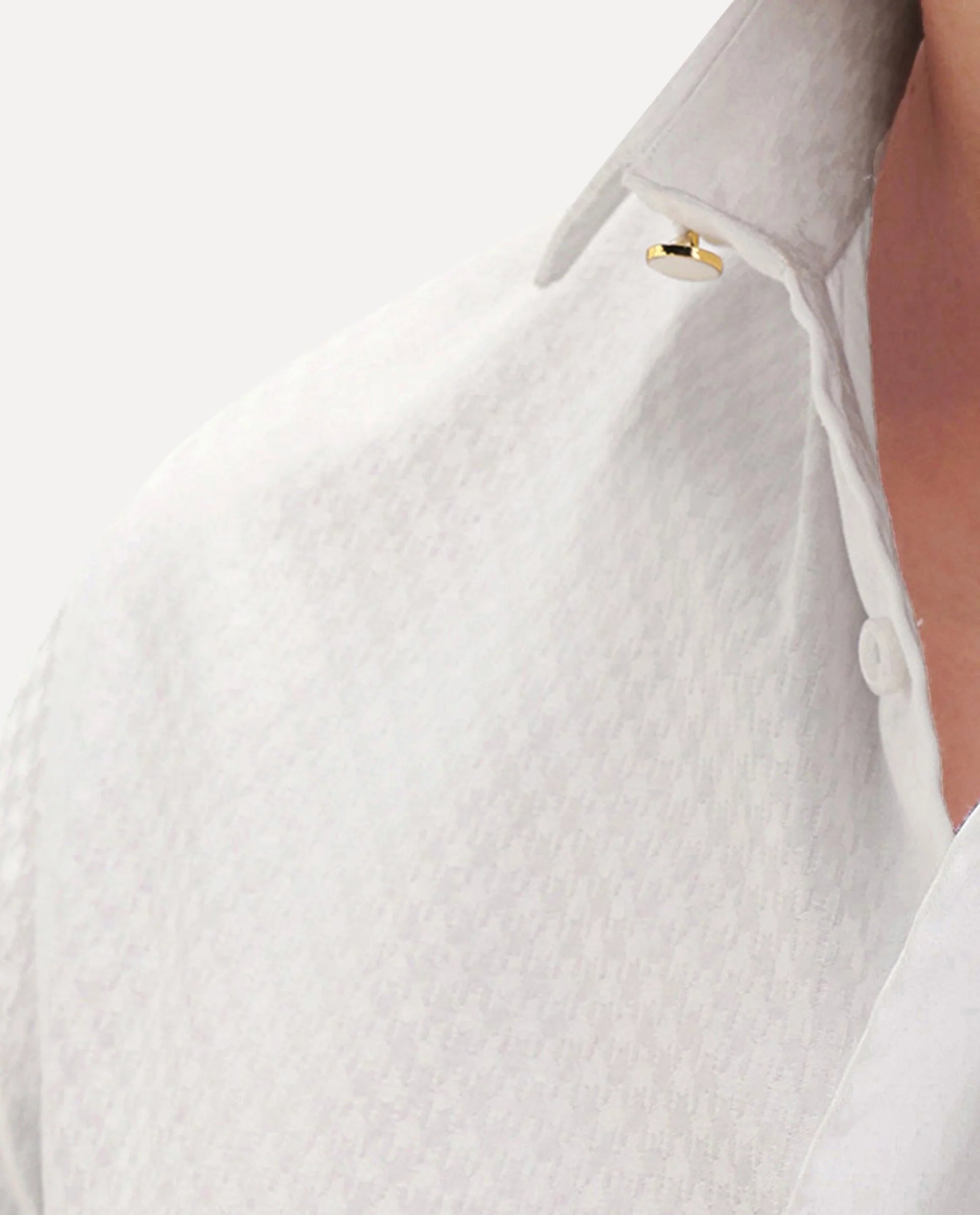 Rare Rabbit Men's Dunde White Cotton Full Sleeve Spread Collar Regular Fit Plain Shirt