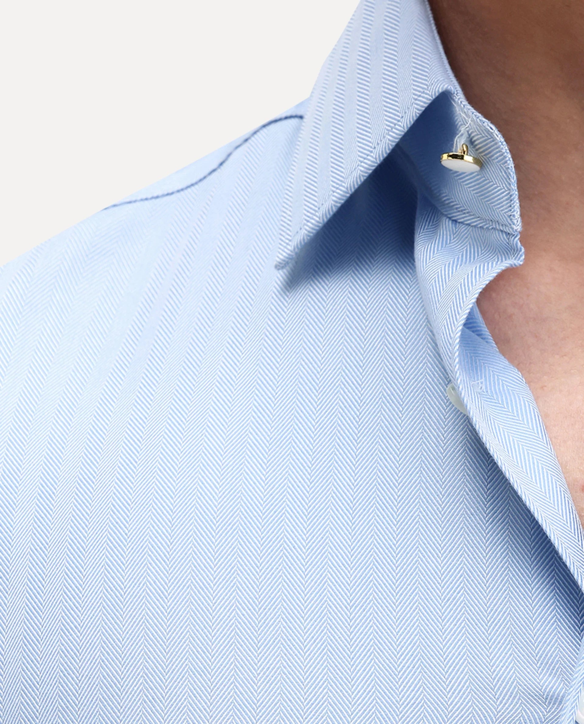 Rare Rabbit Men's Fargo Blue Plain Regular Fit Full Sleeve Collared Shirt