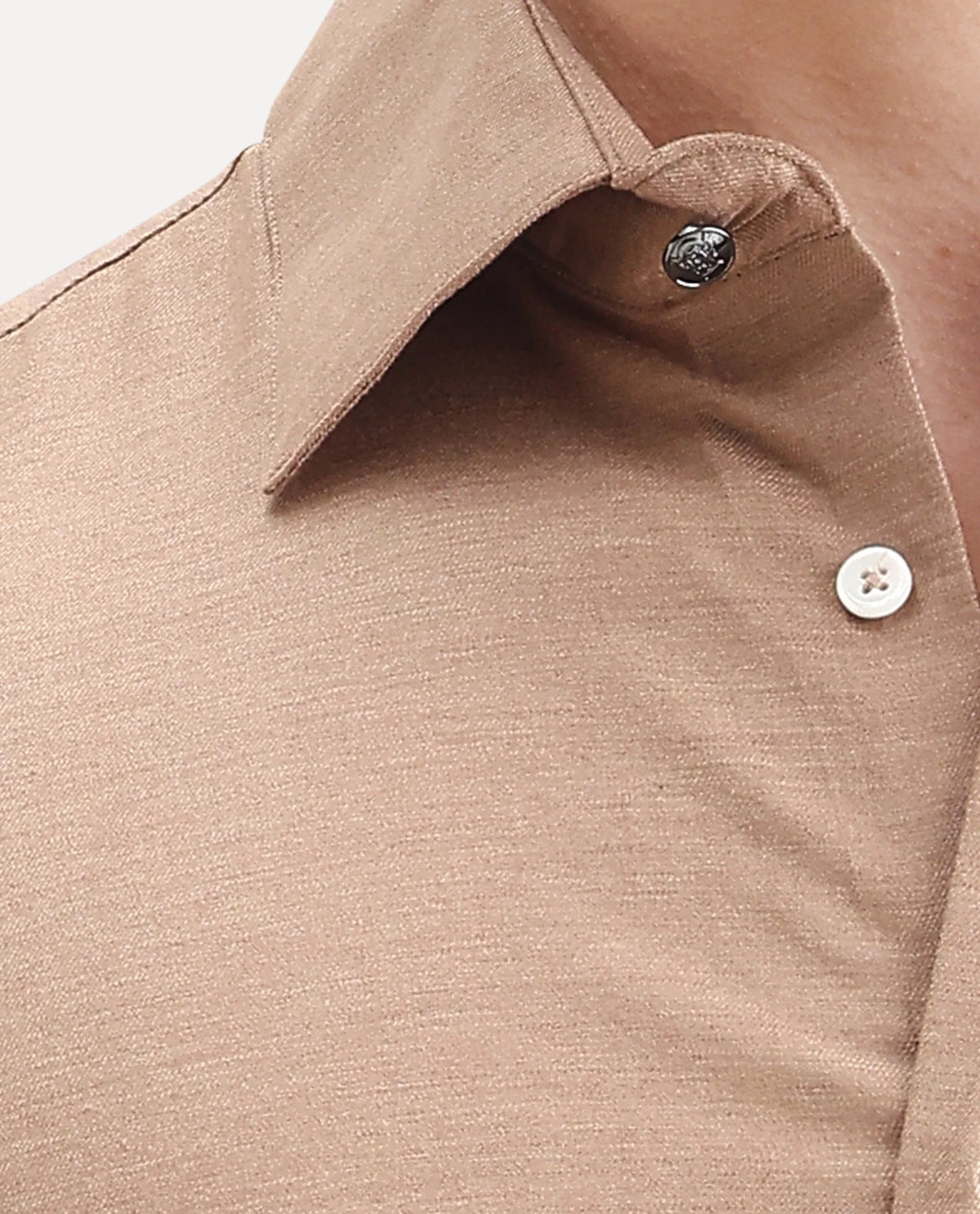 Rare Rabbit Men's Forde Dusky Peach Cotton Plain Regular Fit Full Sleeve Collared Shirt