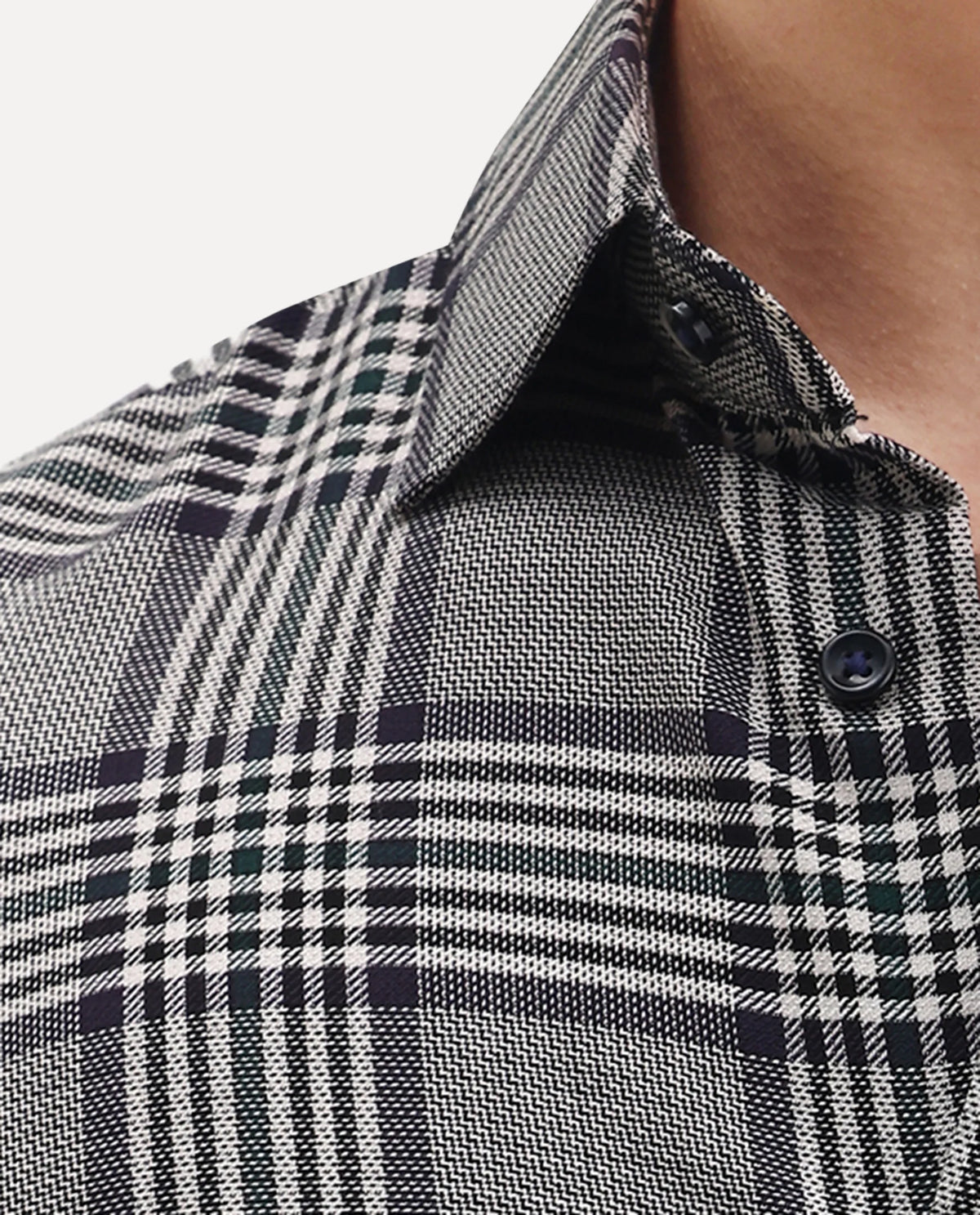 Rare Rabbit Men's Fredo-2 Grey Tencel Checked Print Regular Fit Full Sleeve Collared Shirt