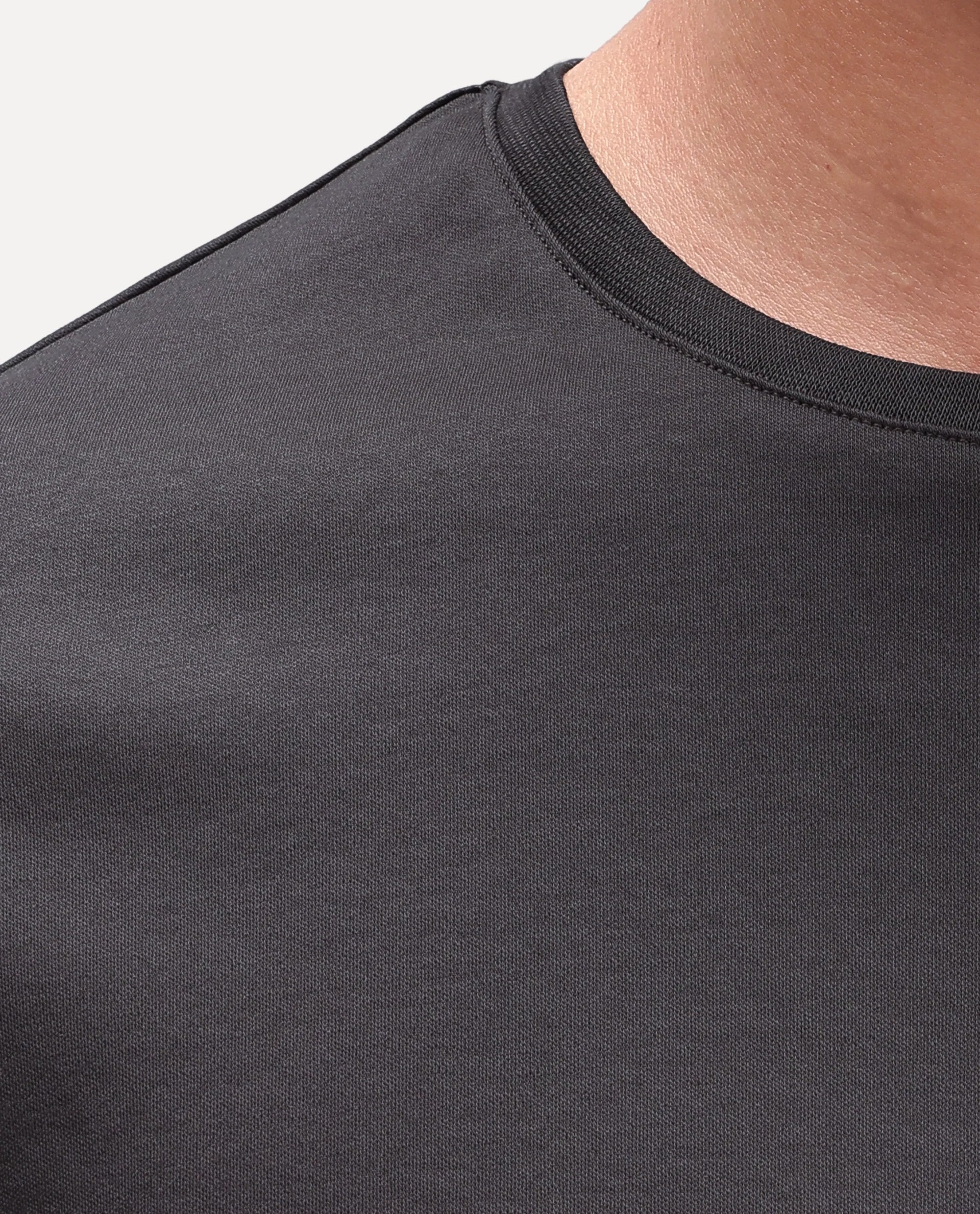 Rare Rabbit Men's Gist Dark Grey Cotton Crew Neck Regular Plain T-Shirt