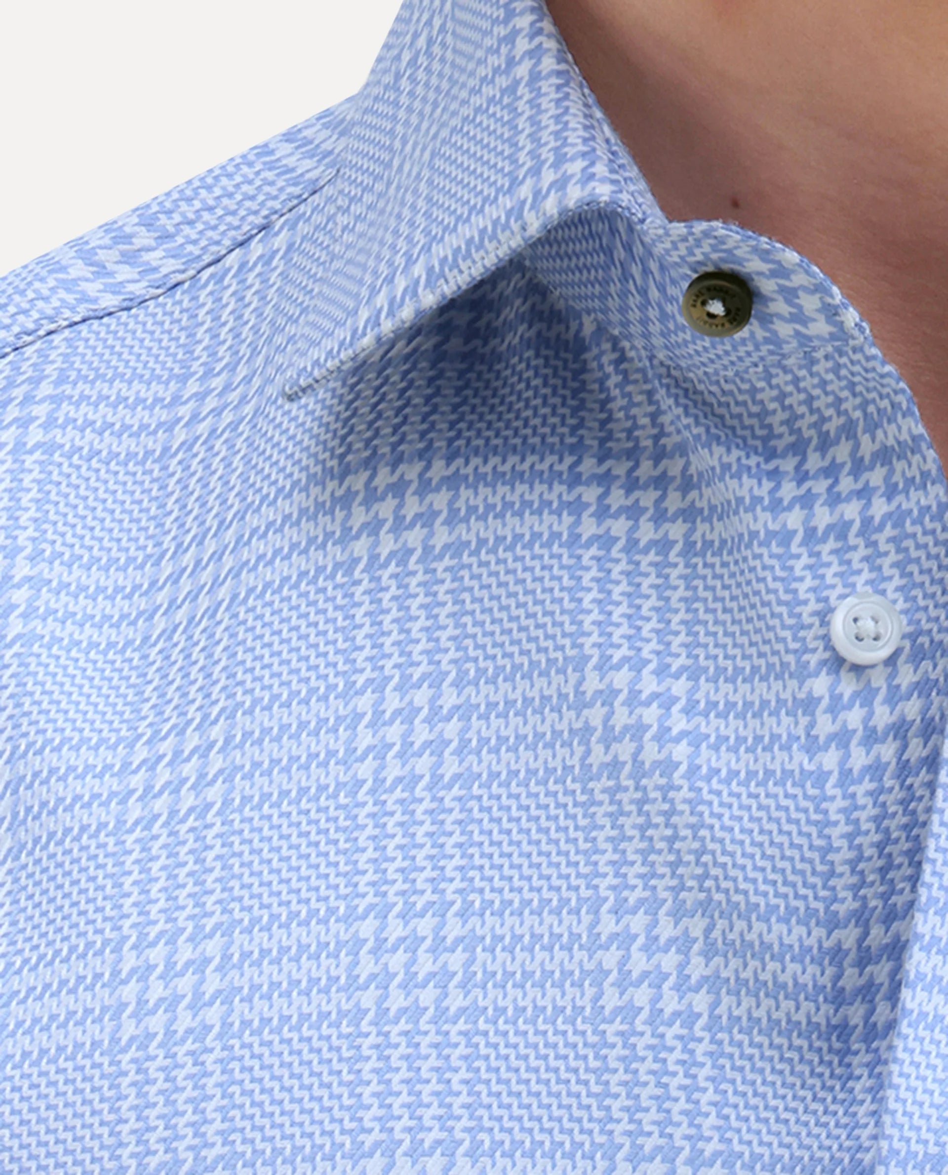 Rare Rabbit Men's Kate Light Blue Cotton Fabric Full Sleeve Spread Collar Regular Checked Shirt