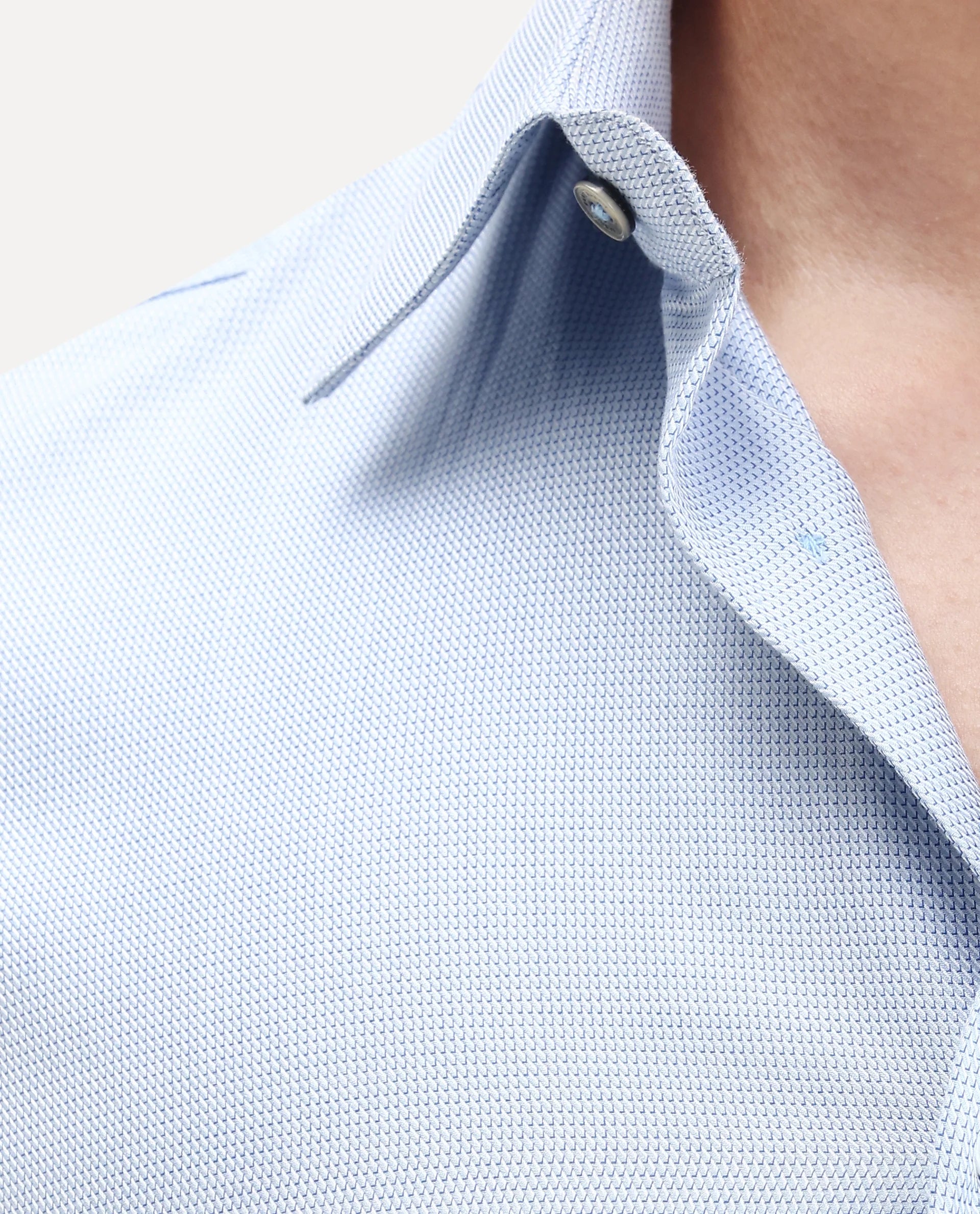 Rare Rabbit Men's Lanic Light Blue Cotton Textured Regular Fit Full Sleeve Collared Shirt