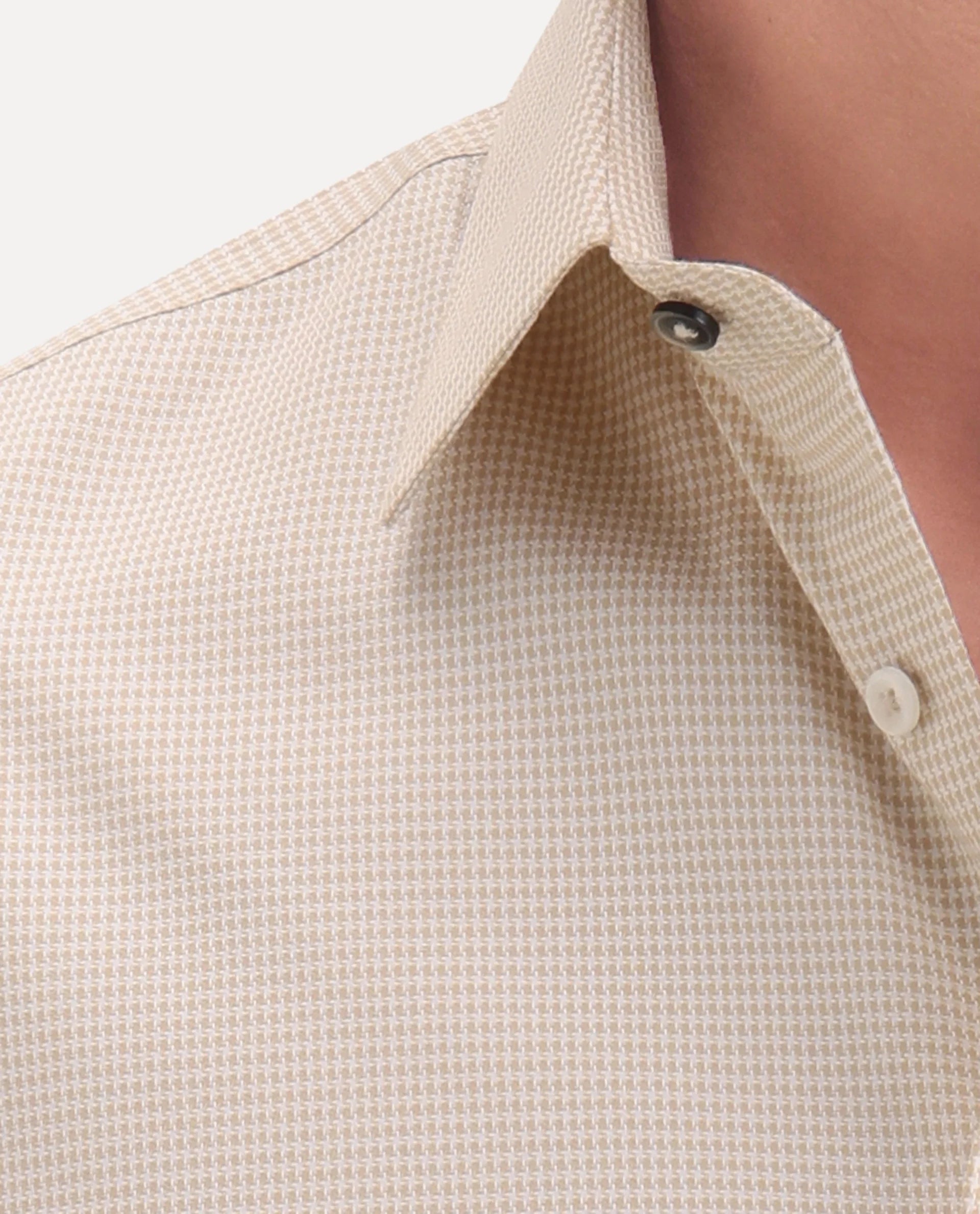Rare Rabbit Men's Ning Light Beige Cotton Full Sleeve Spread Collar Regular Fit Geometric Shirt