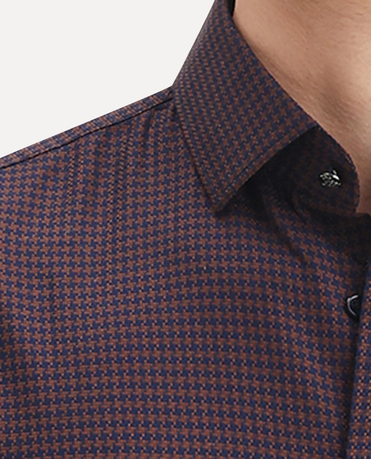 Rare Rabbit Men's Rapid Dark Brown Cotton Plain Regular Fit Full Sleeve Collared Shirt