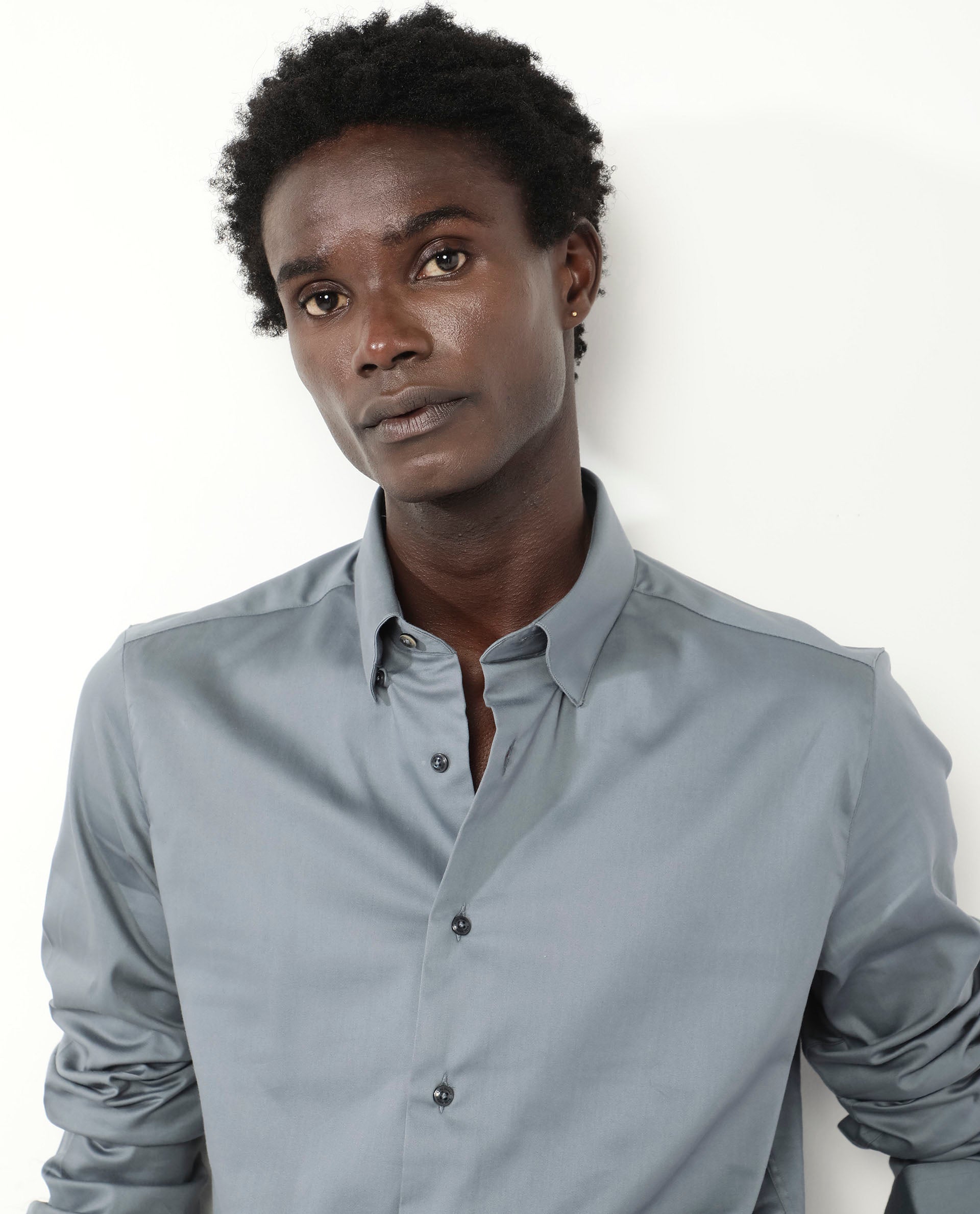 Rare Rabbit Men's Holand Dusky Green Satin Fabric Full Sleeves Solid Shirt