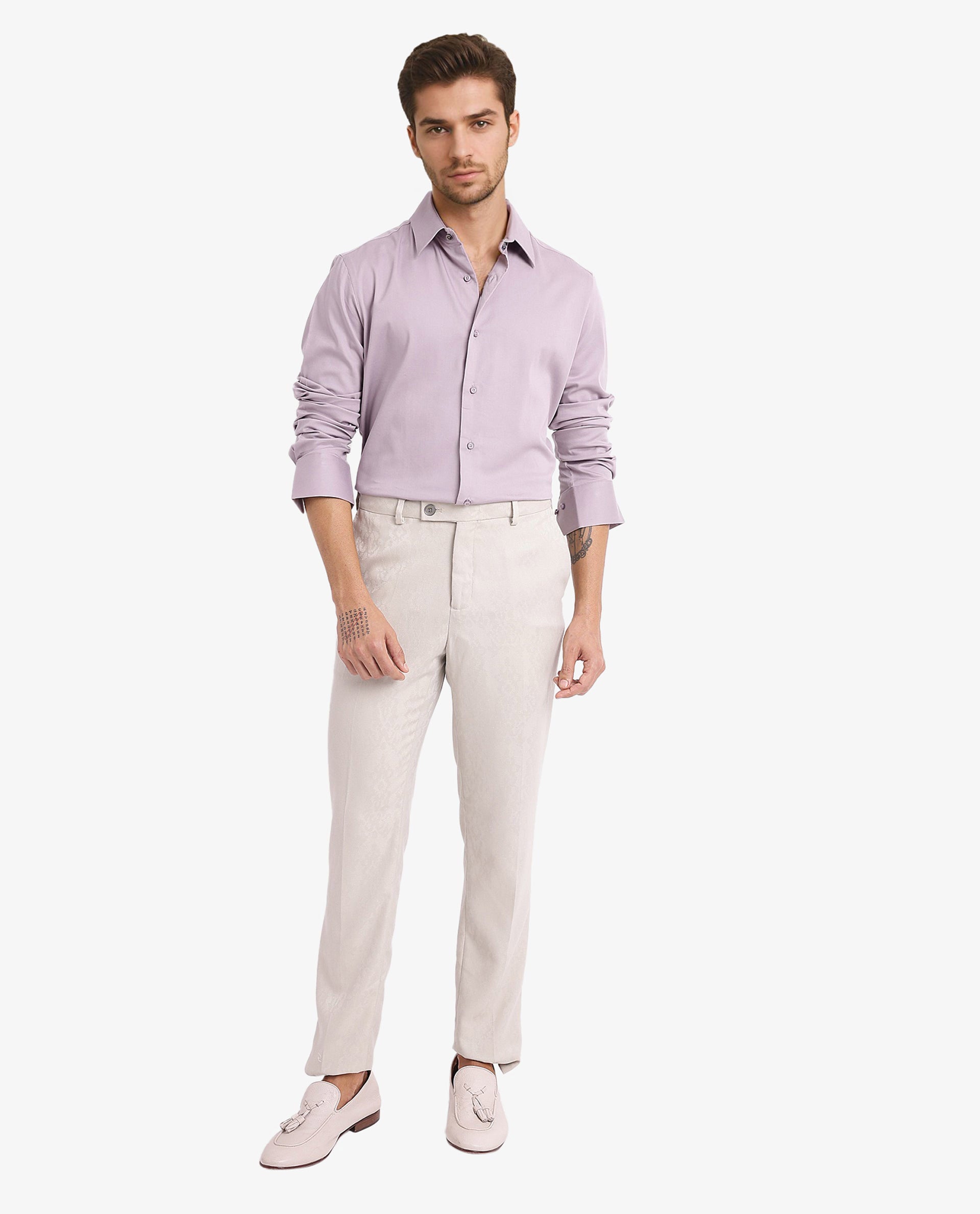 Rare Rabbit  Men's Holla Dusky Pink Full Sleeves Regular Fit Satin Stretch Cotton Plain Shirt