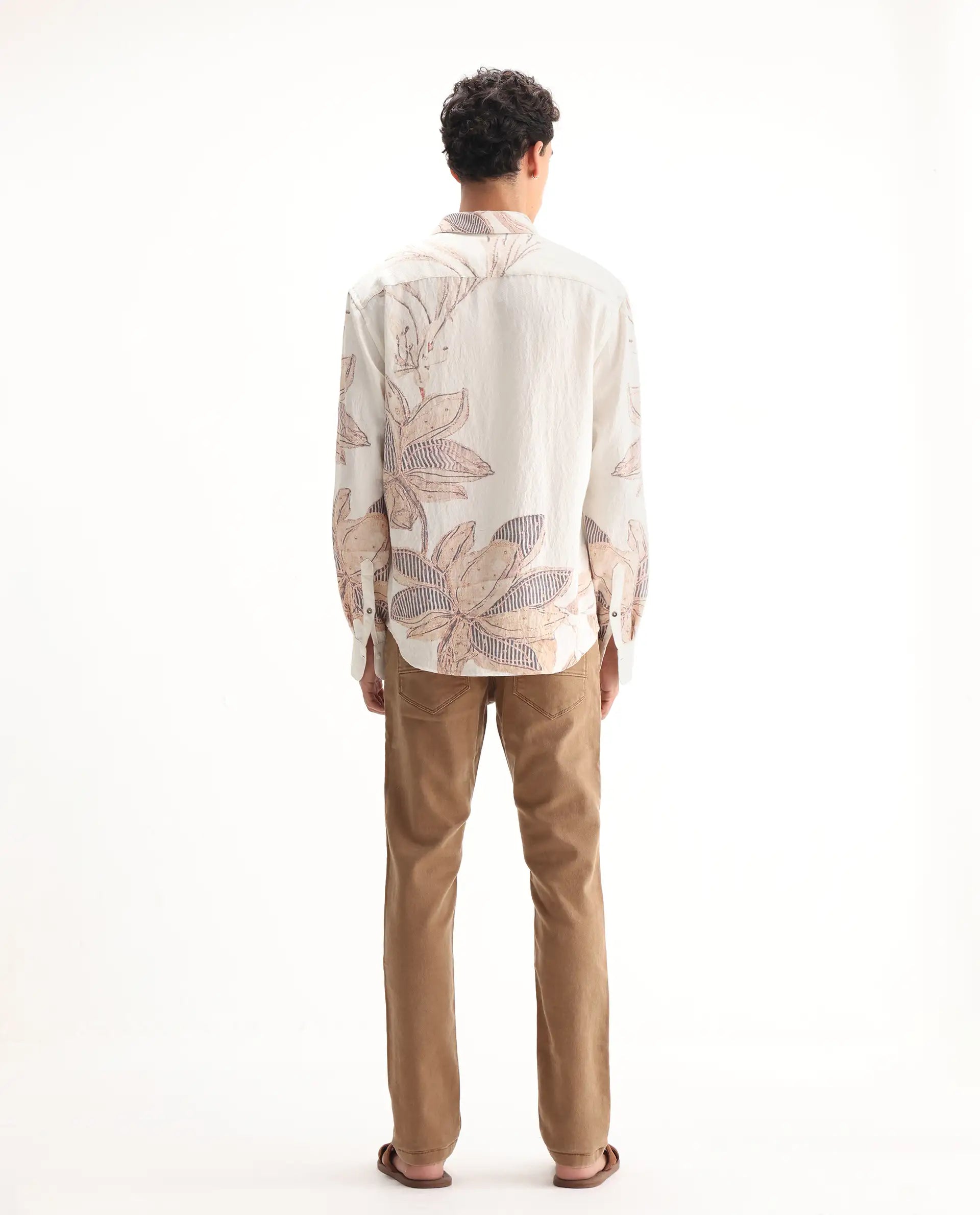 Rare Rabbit Men's Jordon Brown Cotton Plain Hawk Slim Fit Jeans