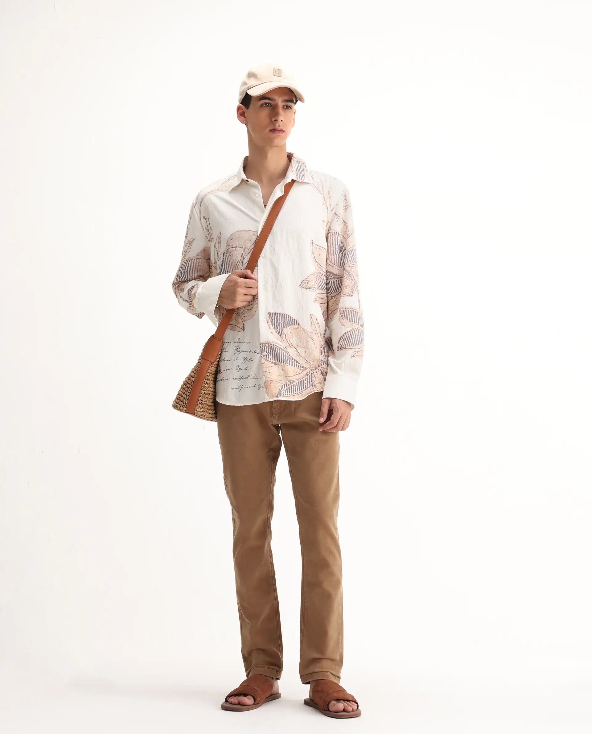 Rare Rabbit Men's Jordon Brown Cotton Plain Hawk Slim Fit Jeans