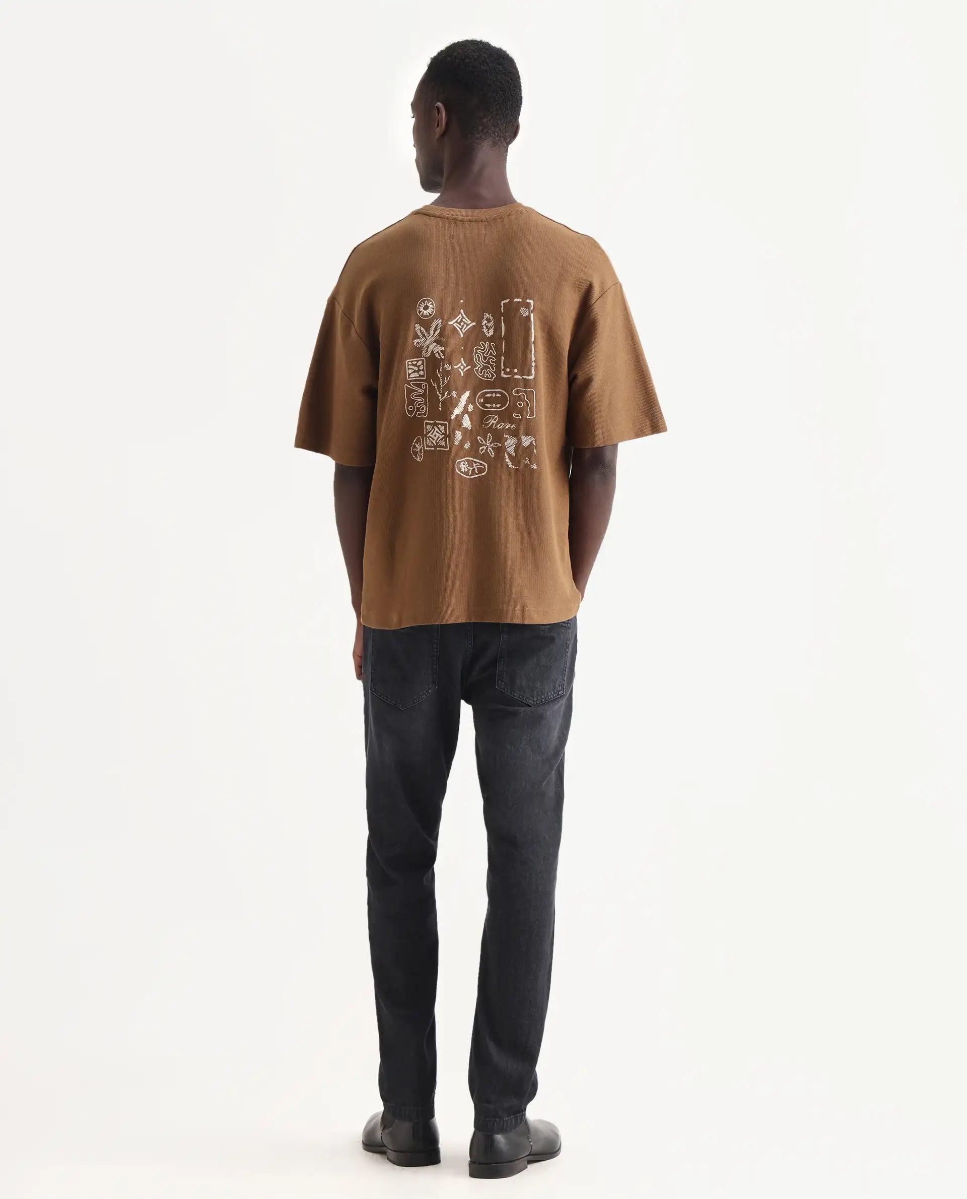 Rare Rabbit Men's Kairo-1 Black Cotton Plain Kurt Carrot Fit Jeans