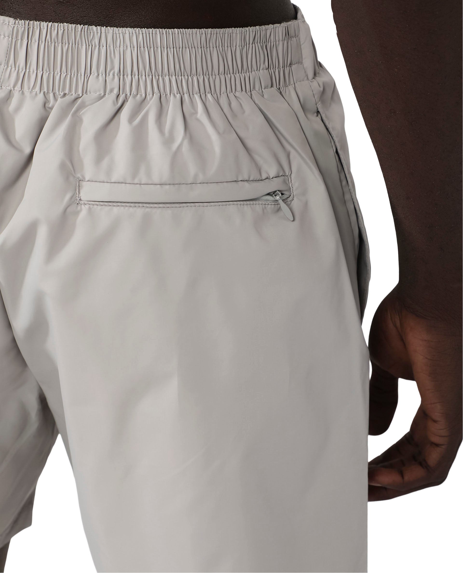 Rare Rabbit Men's Kort Grey Polyester Fabric Buckle Fastening Regular Fit Solid Shorts