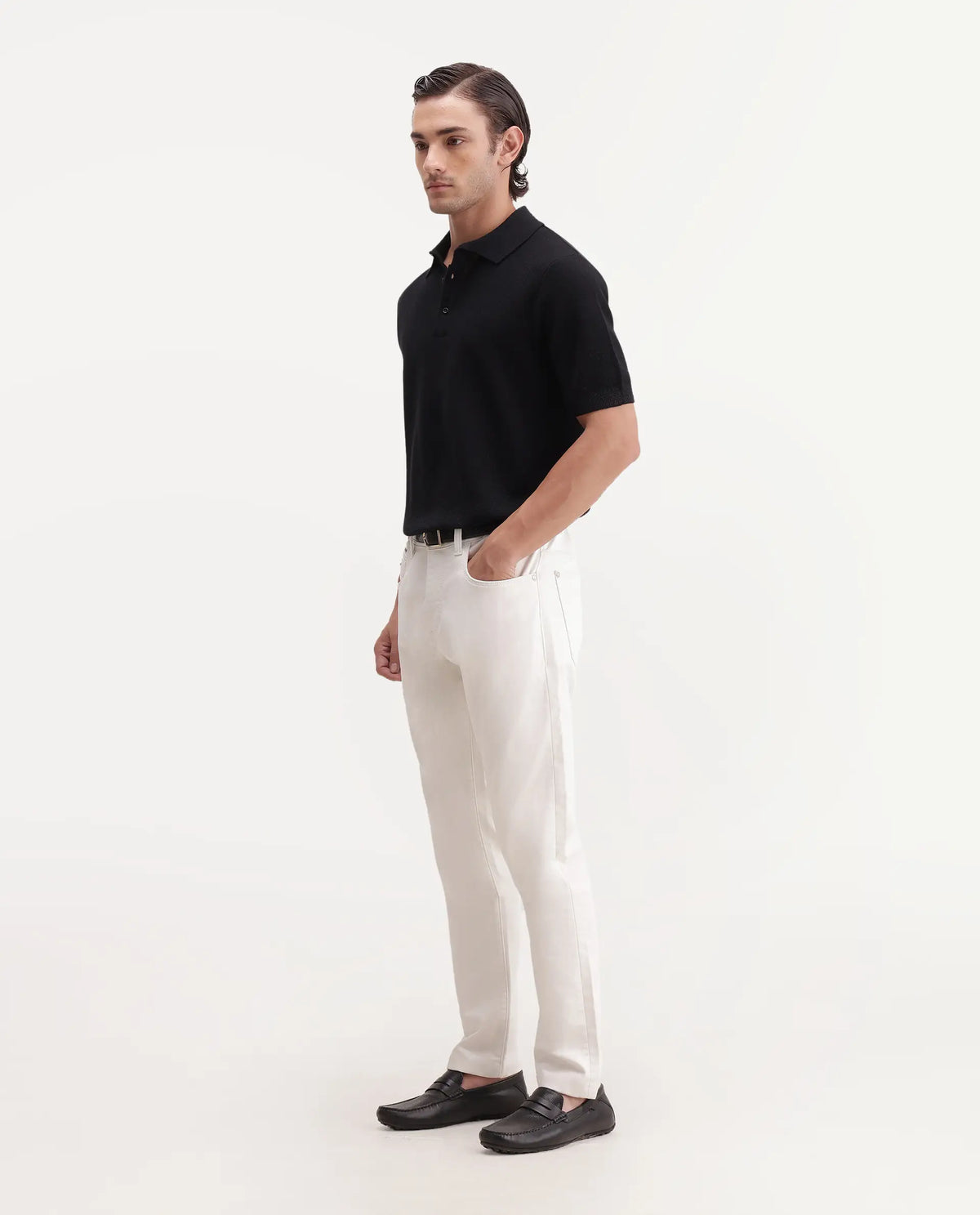 Rare Rabbit Men's Kor W White Cotton Blend Hawk Slim Plain Jeans