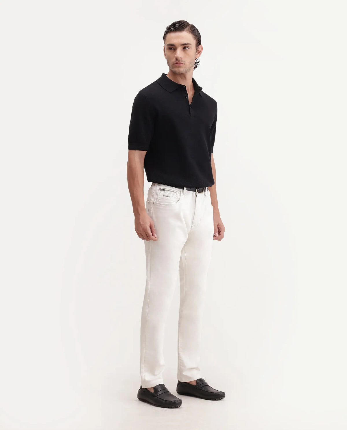 Rare Rabbit Men's Kor W White Cotton Blend Hawk Slim Plain Jeans