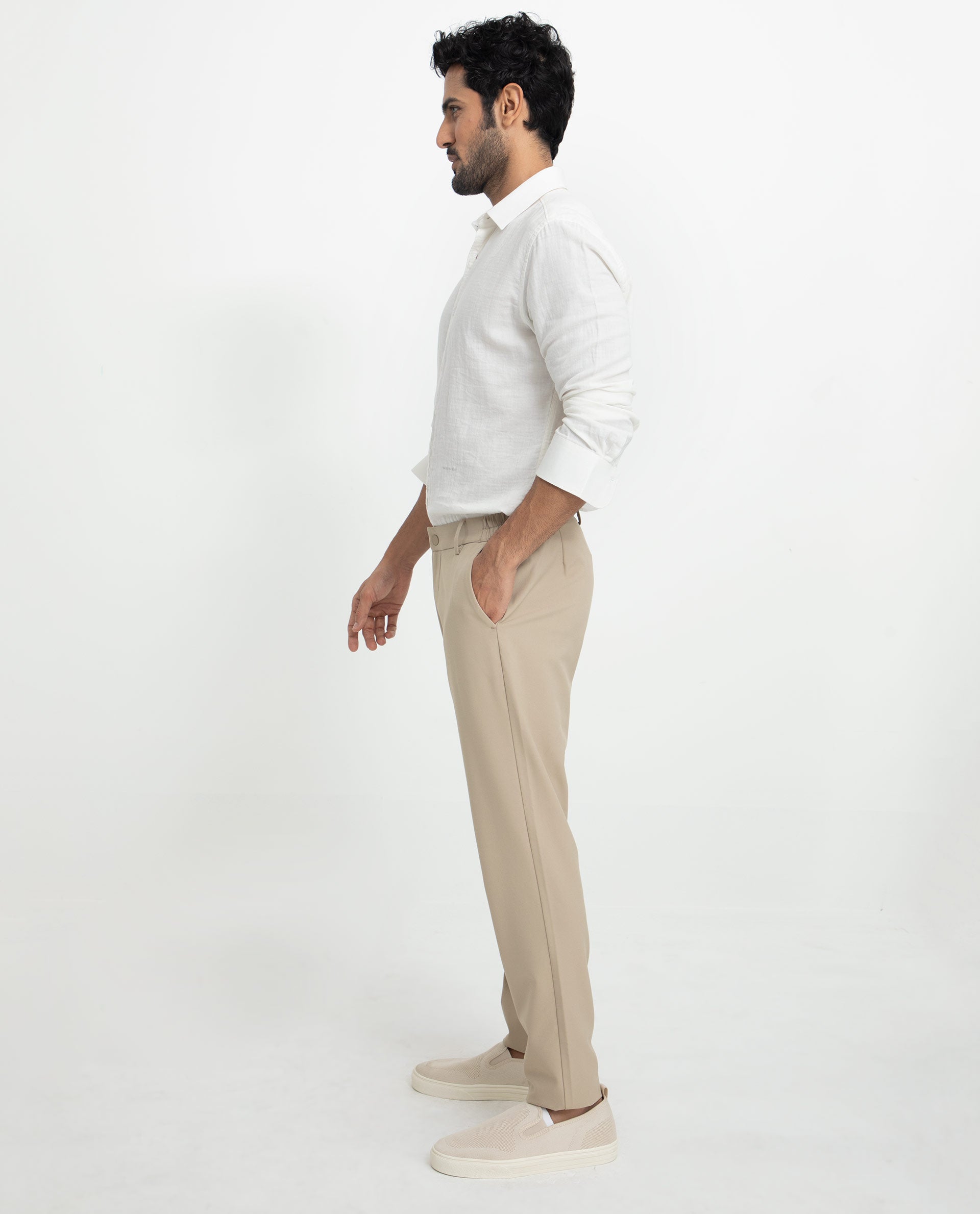 Rare Rabbit Men's Layerrs White Cotton Fabric Full Sleeves Solid Shirt