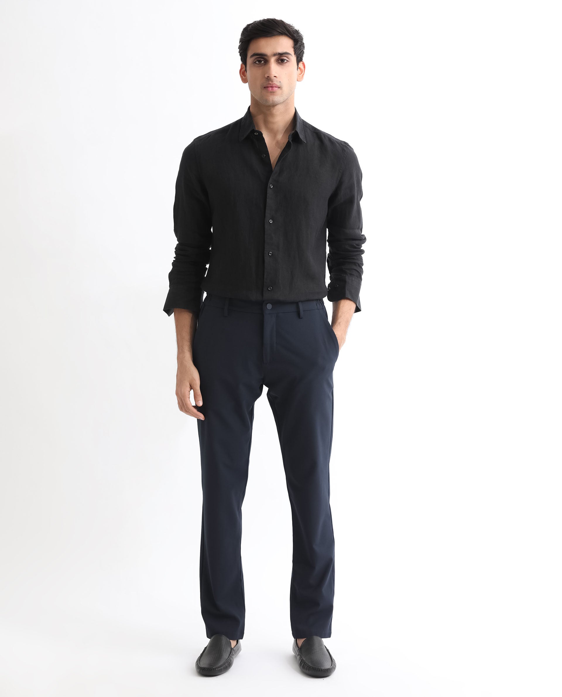 Lenox Black Solid Dress Shirt