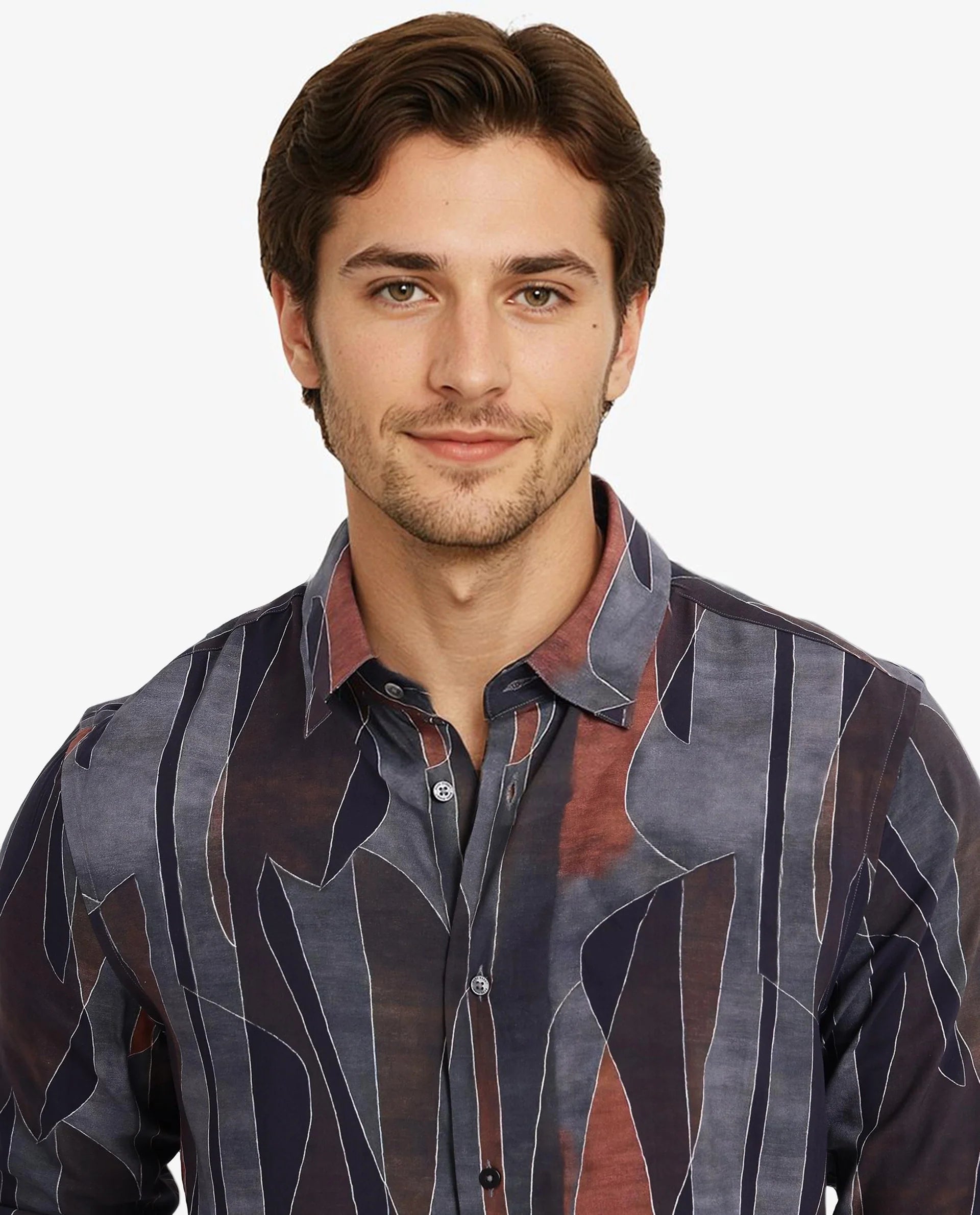 Rare Rabbit Men Lumo Ls Black Full Sleeve Regular Fit Abstract Print Shirt