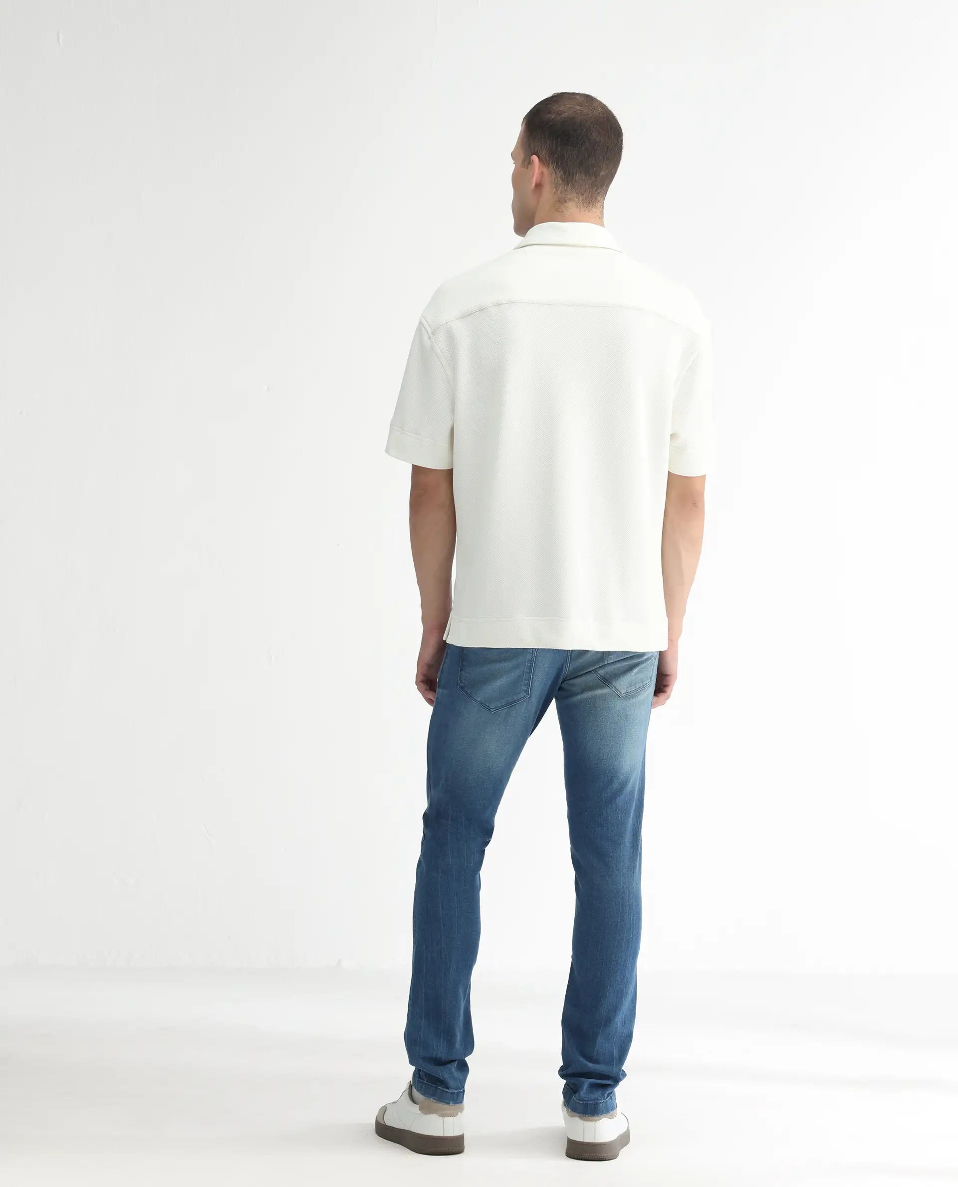 Rare Rabbit Men's Luxen Blue Cotton Plain Hawk Slim Fit Jeans