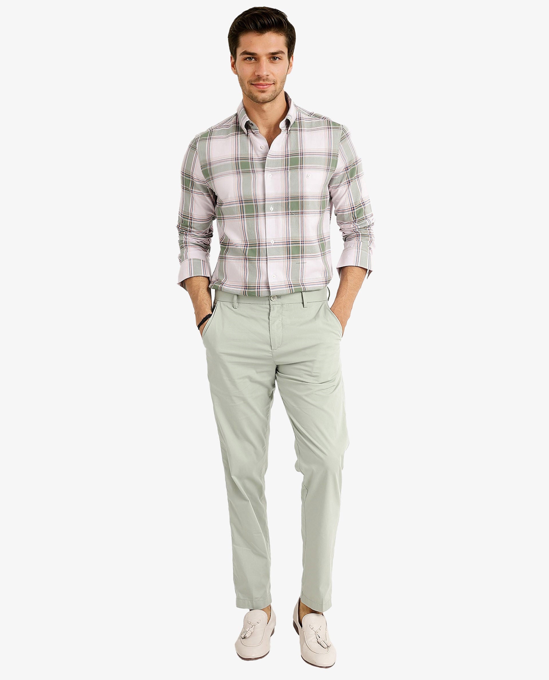 Rare Rabbit Men Malpy Pink Full Sleeve Collared Neck Button Closure Regular Fit Checks Shirt