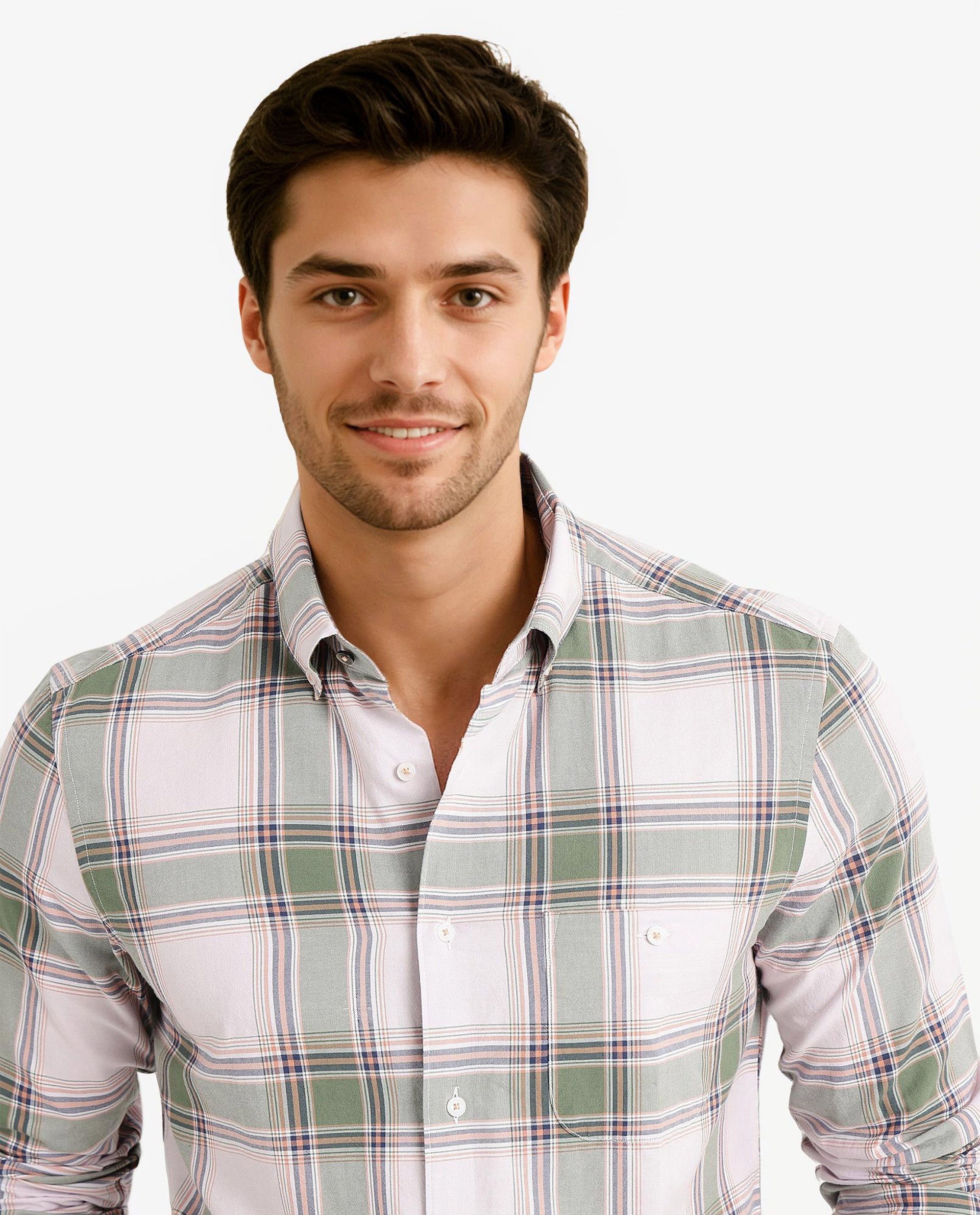 Rare Rabbit Men Malpy Pink Full Sleeve Collared Neck Button Closure Regular Fit Checks Shirt